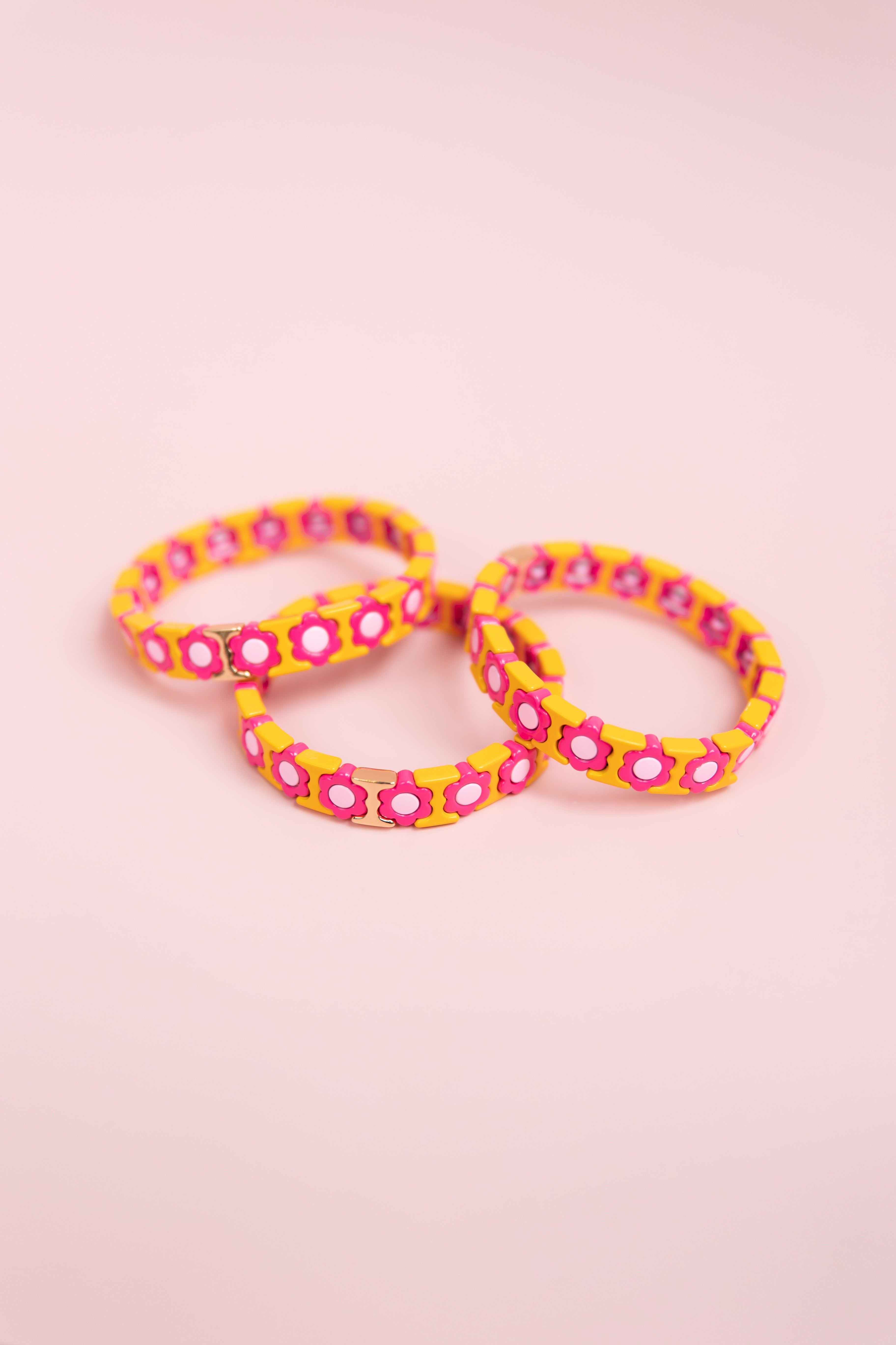 Tangerine Flower Tila Bracelet