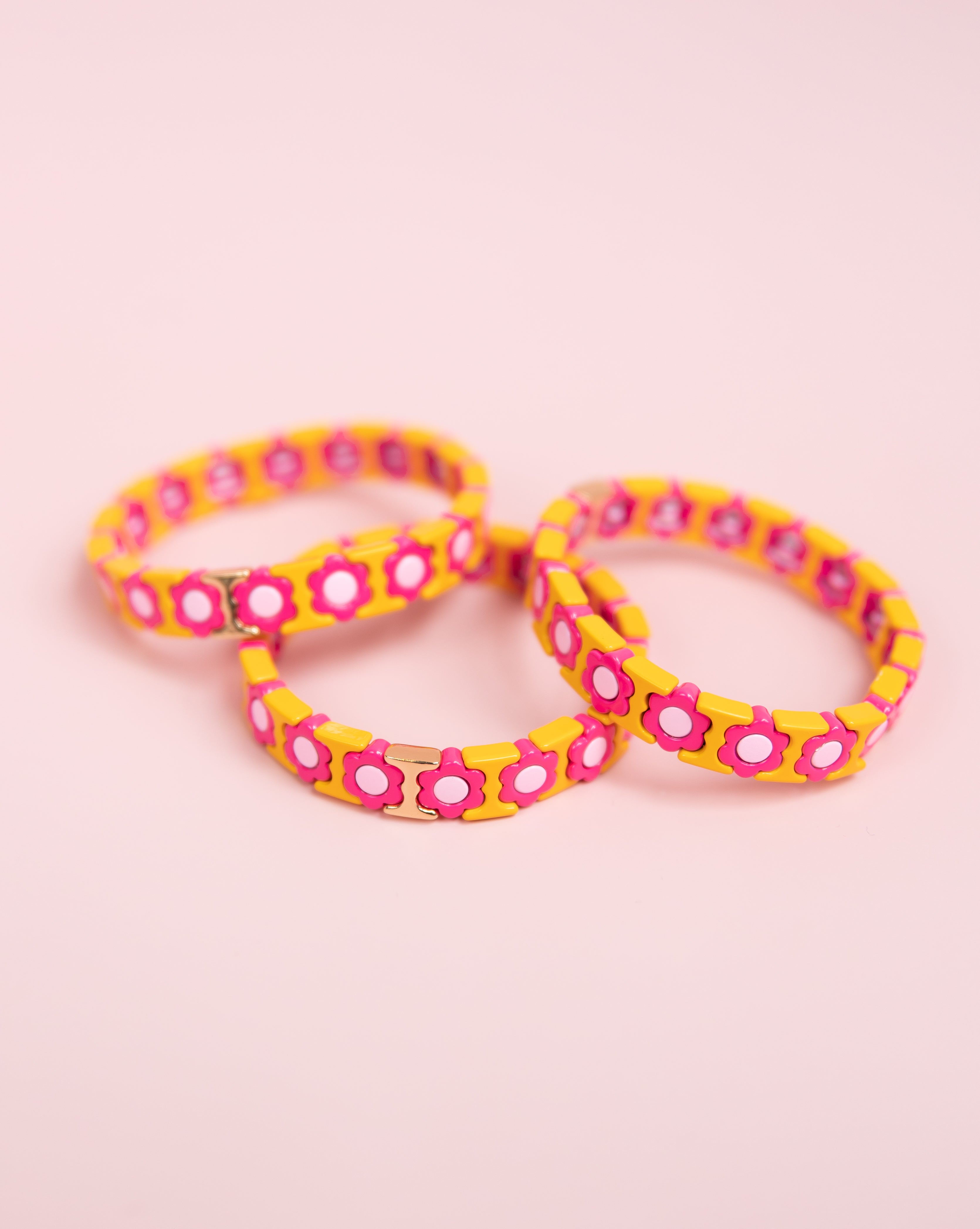 Tangerine Flower Tila Bracelet