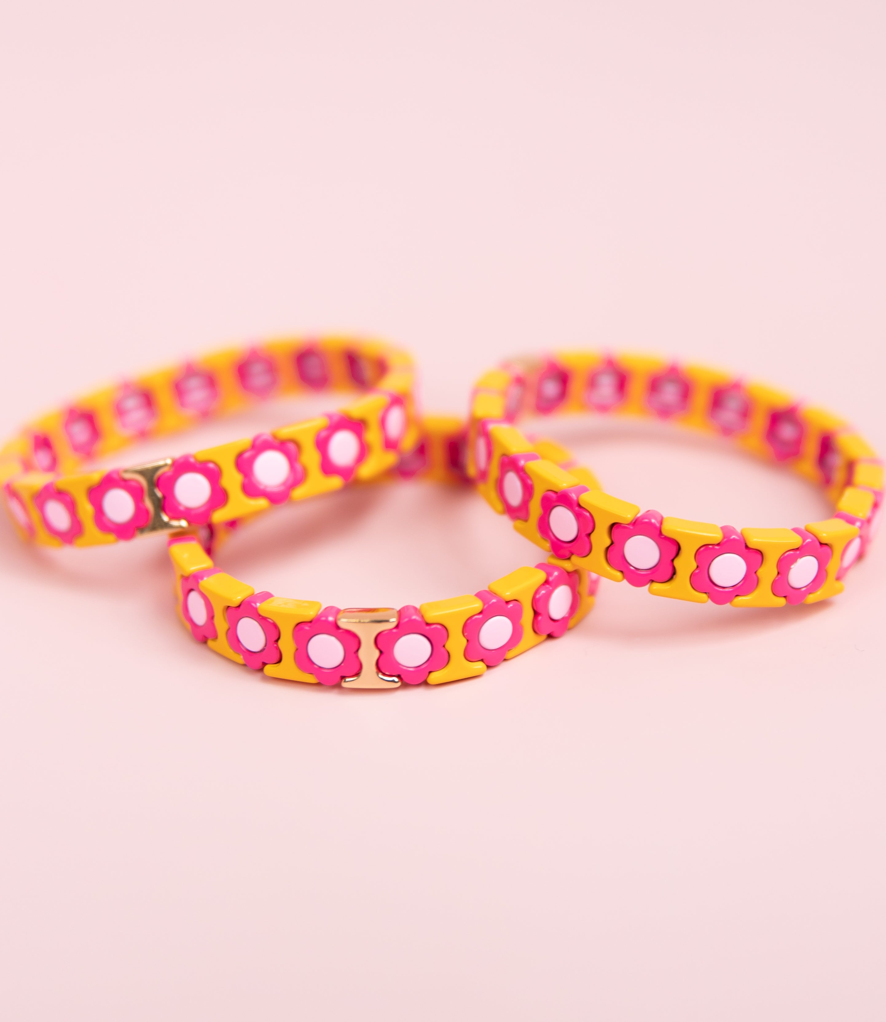 Tangerine Flower Tila Bracelet