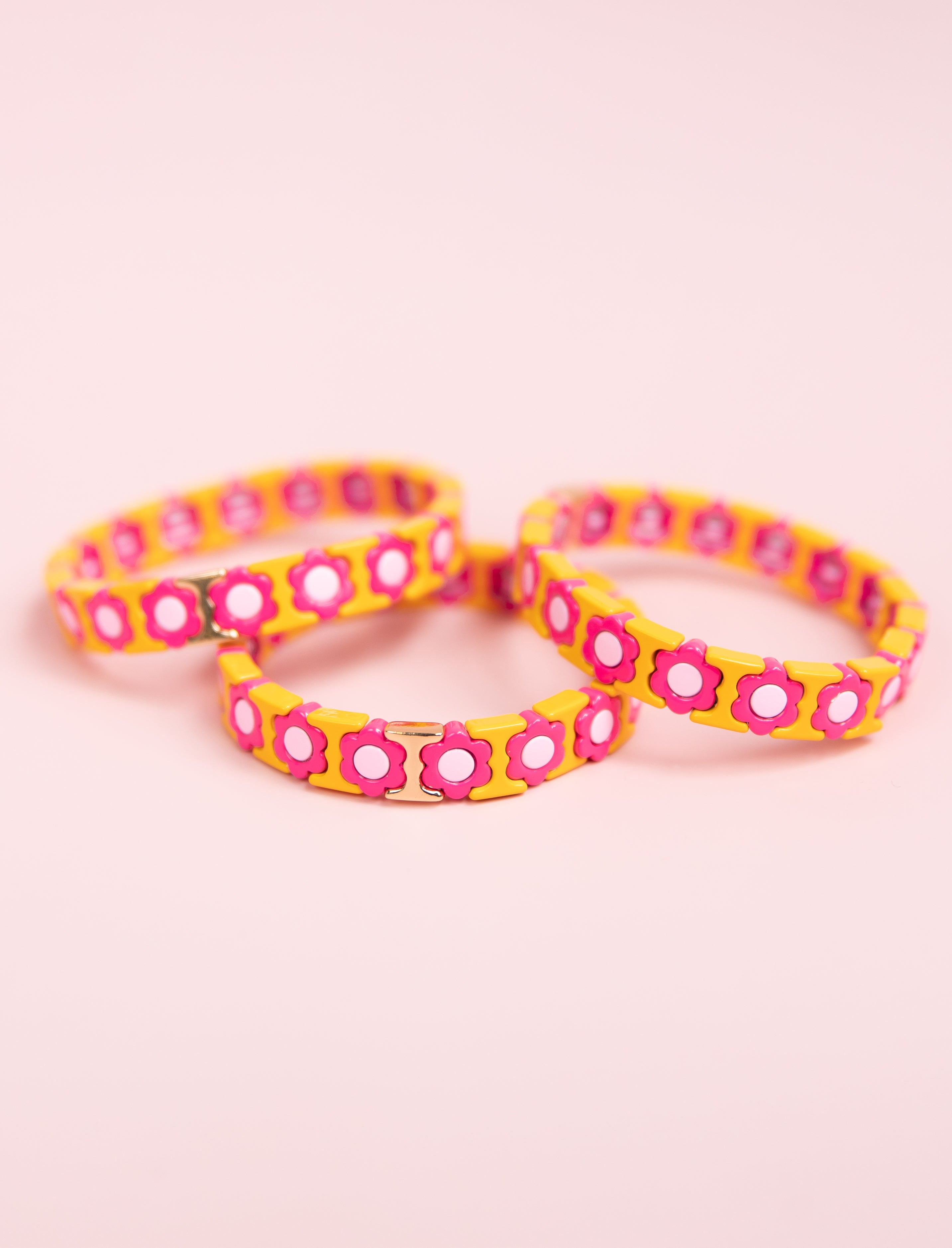 Tangerine Flower Tila Bracelet