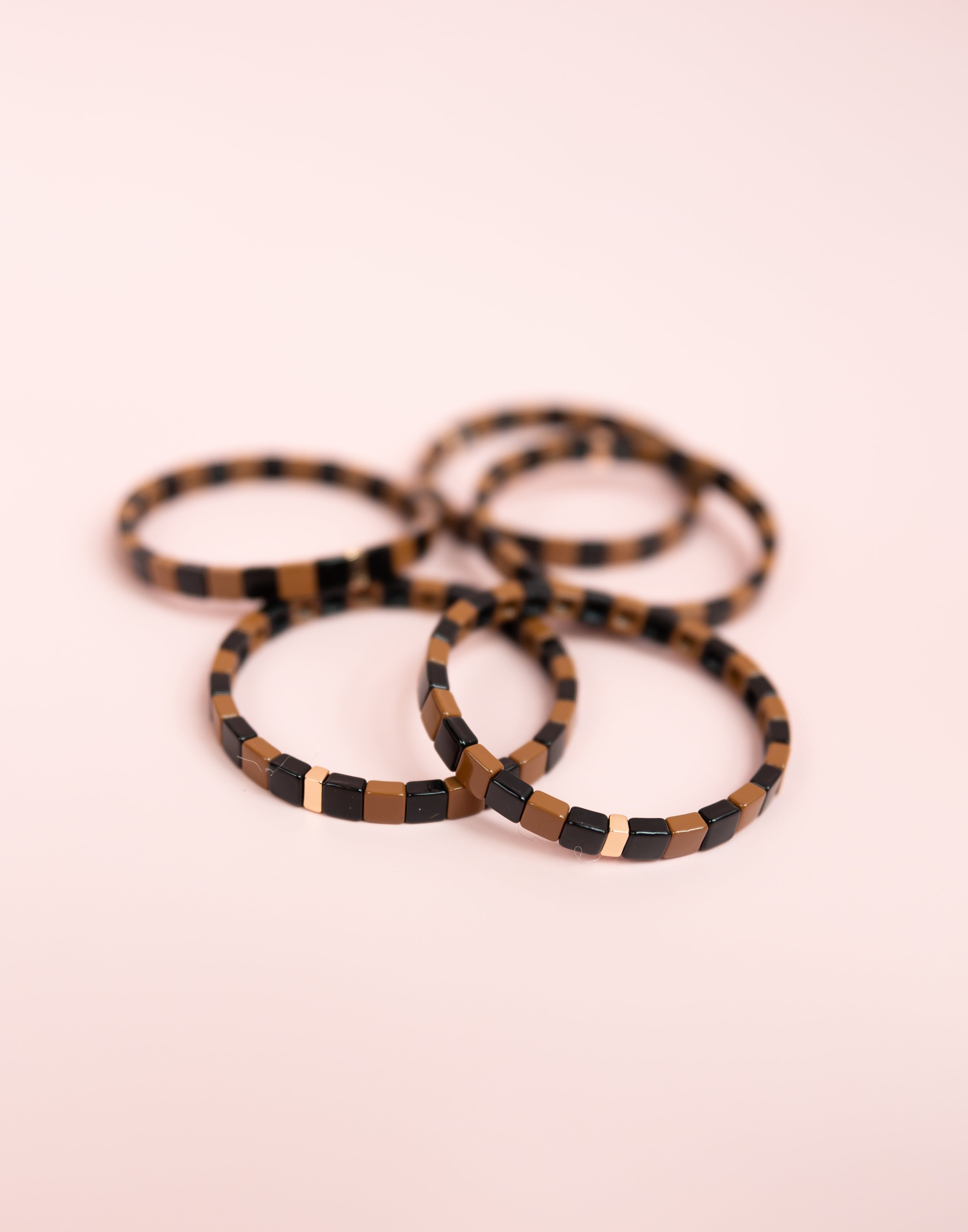 Chocolate Checkered Tila Bracelet