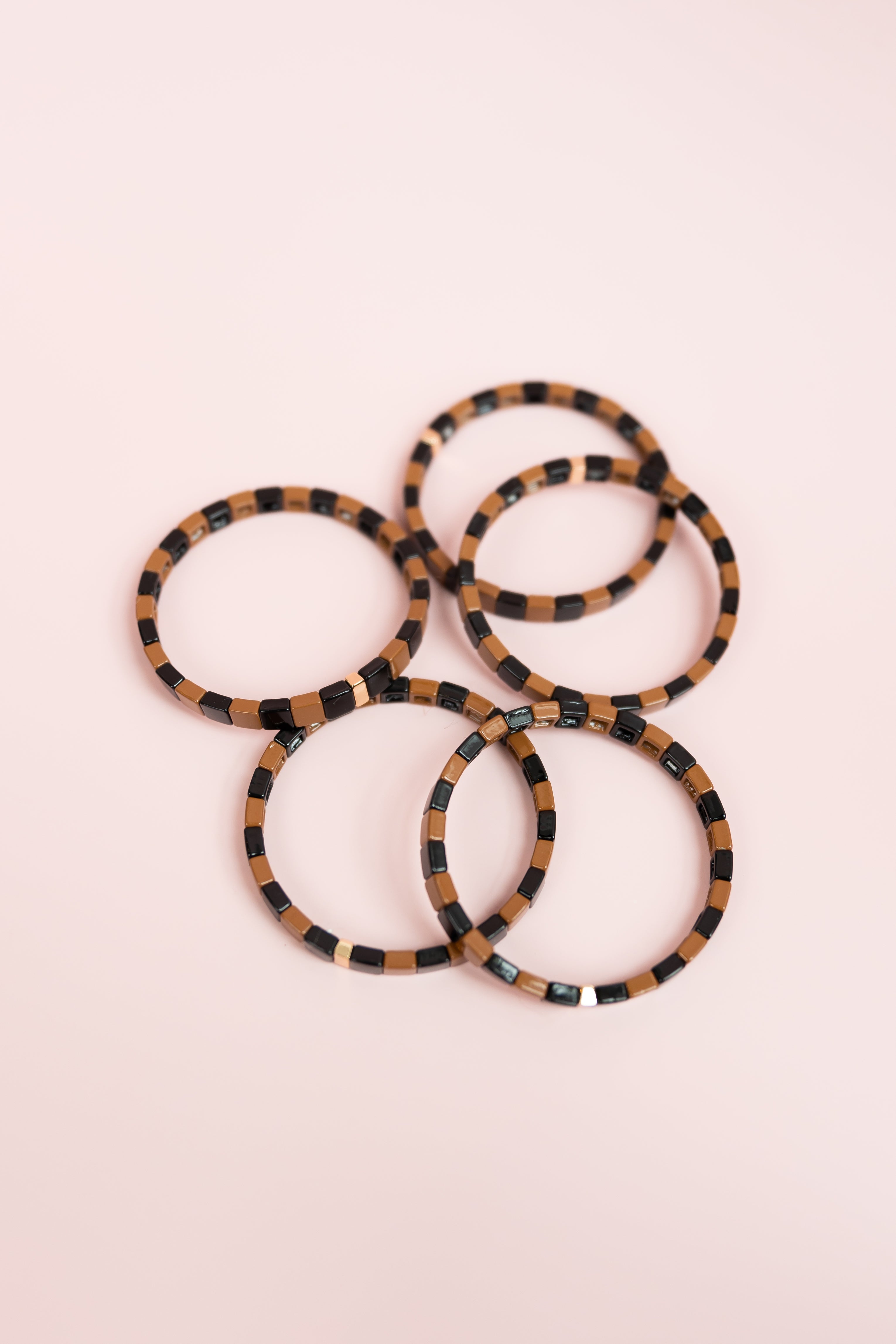 Chocolate Checkered Tila Bracelet