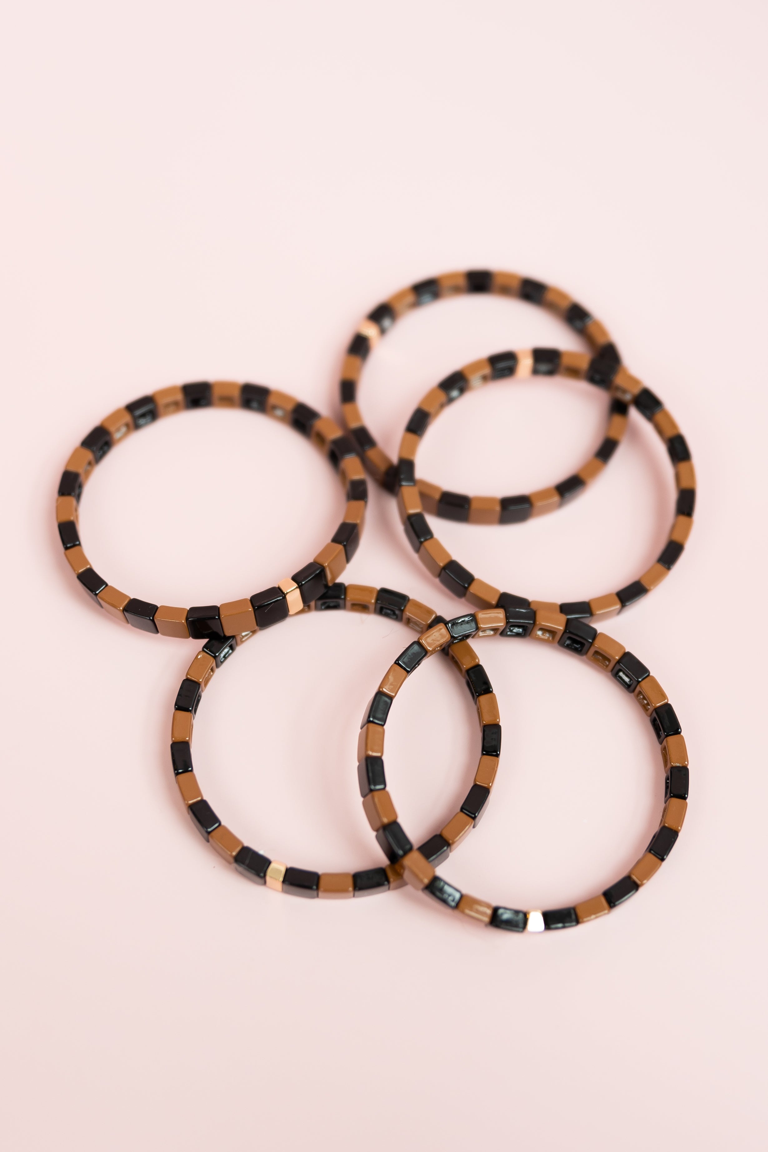 Chocolate Checkered Tila Bracelet