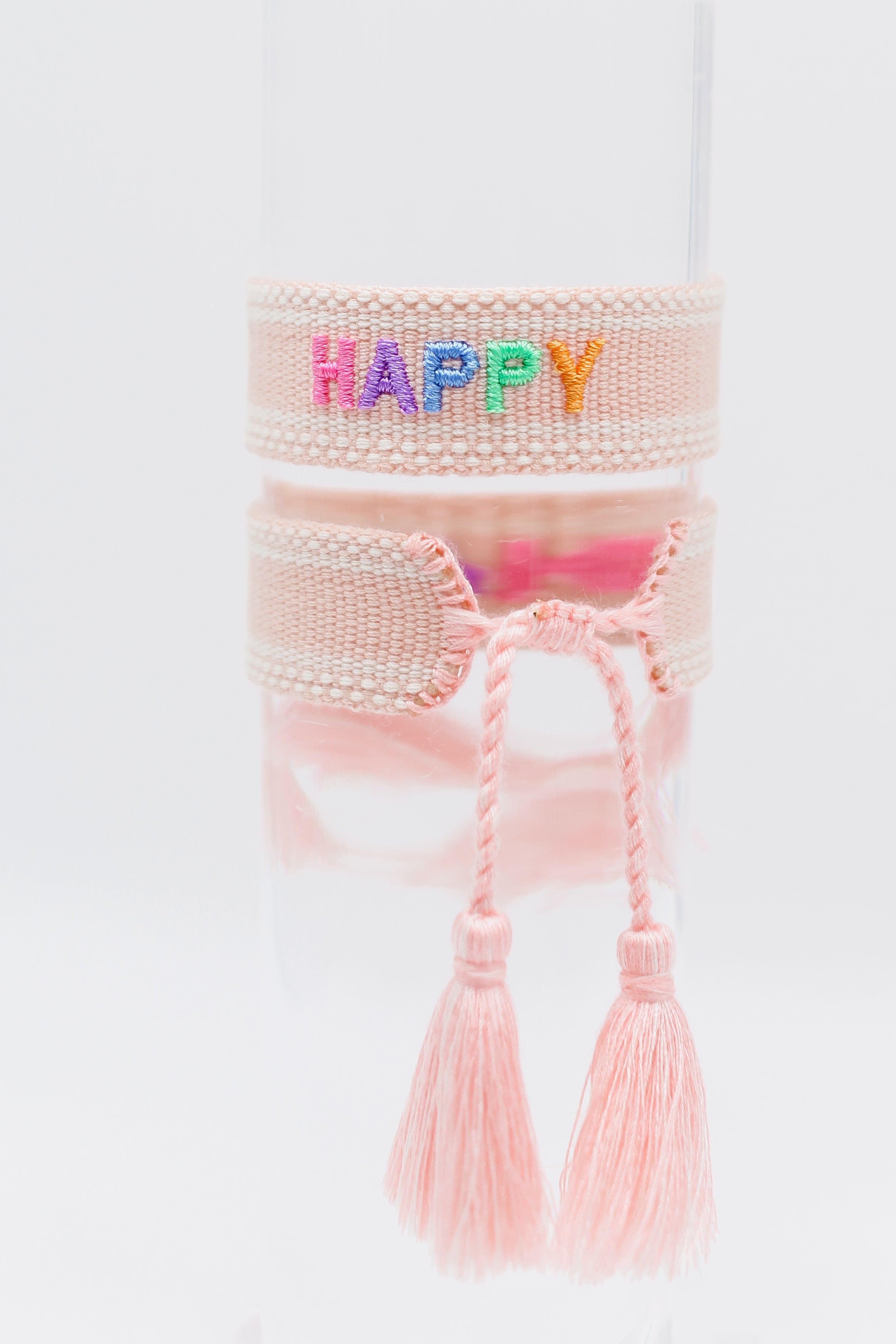 Happy Embroidered Bracelet