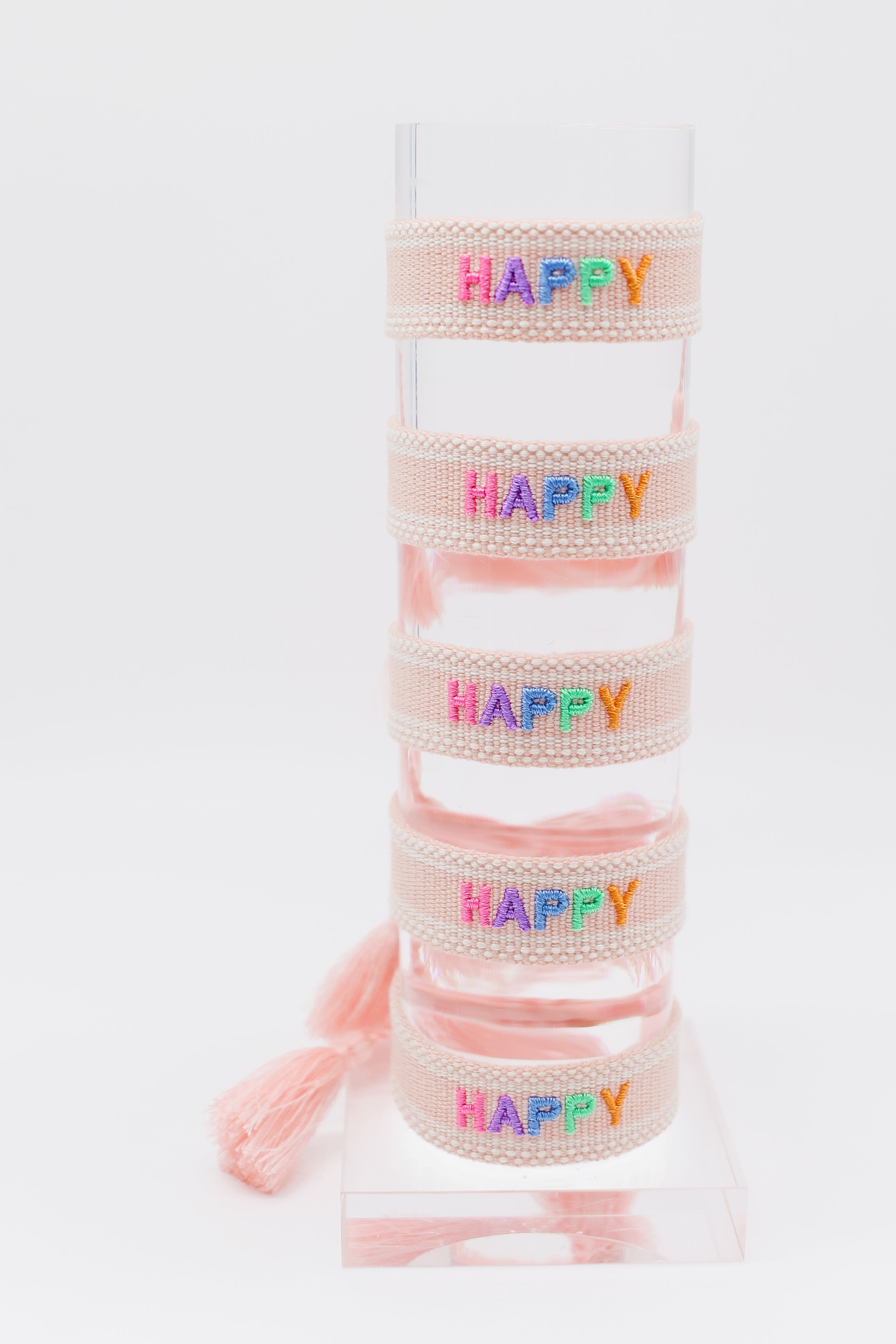 Happy Embroidered Bracelet