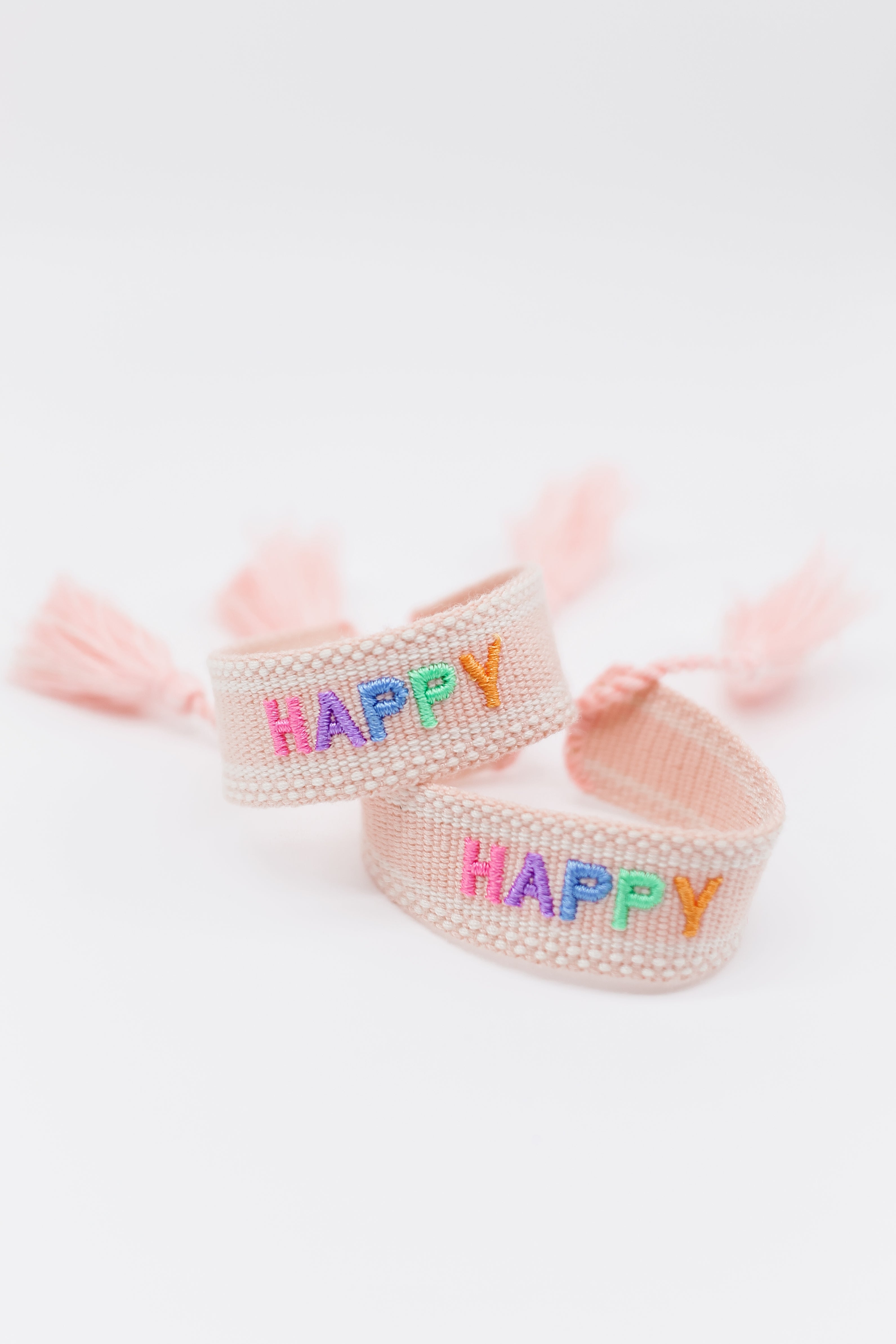 Happy Embroidered Bracelet