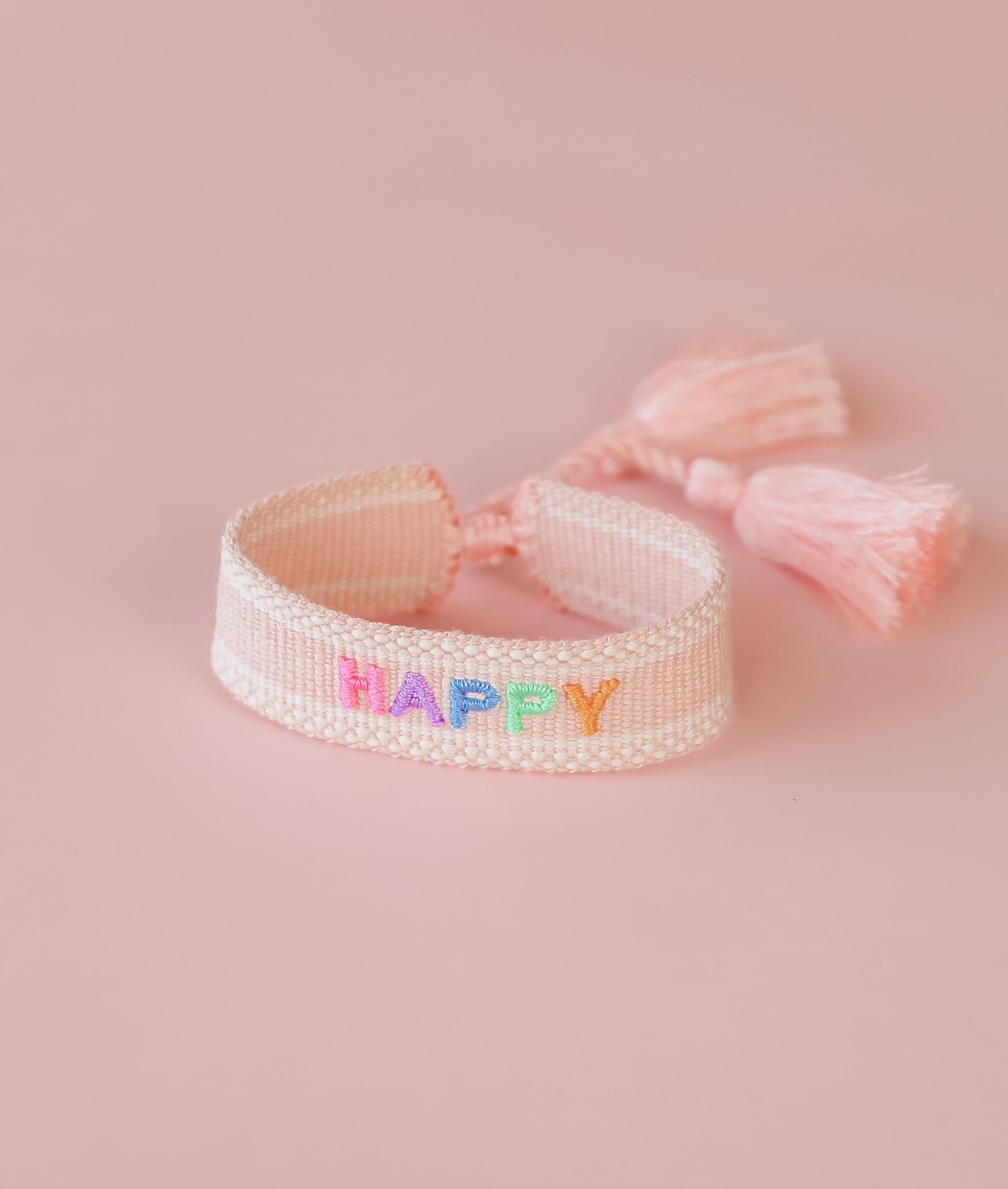 Happy Embroidered Bracelet