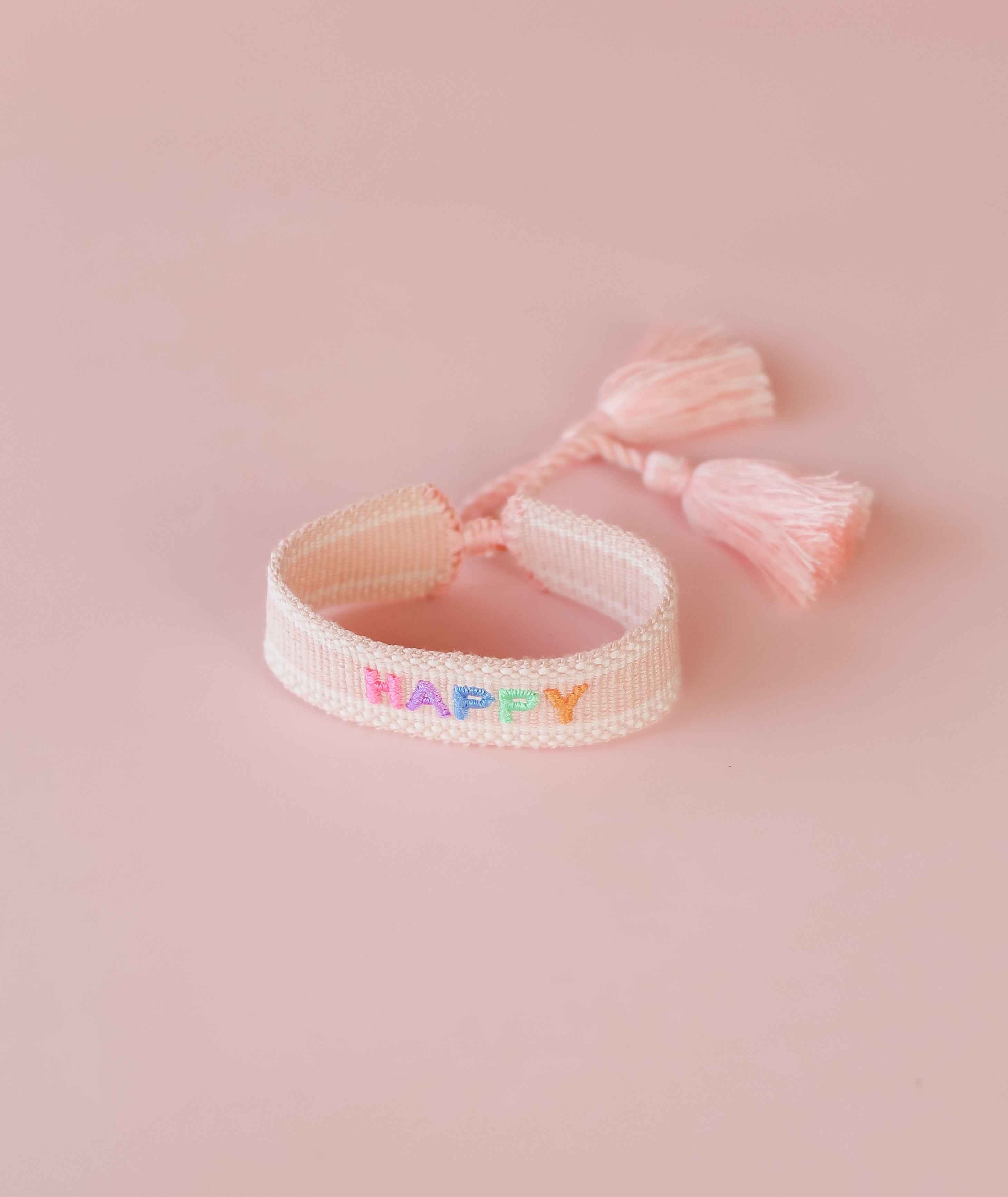 Happy Embroidered Bracelet