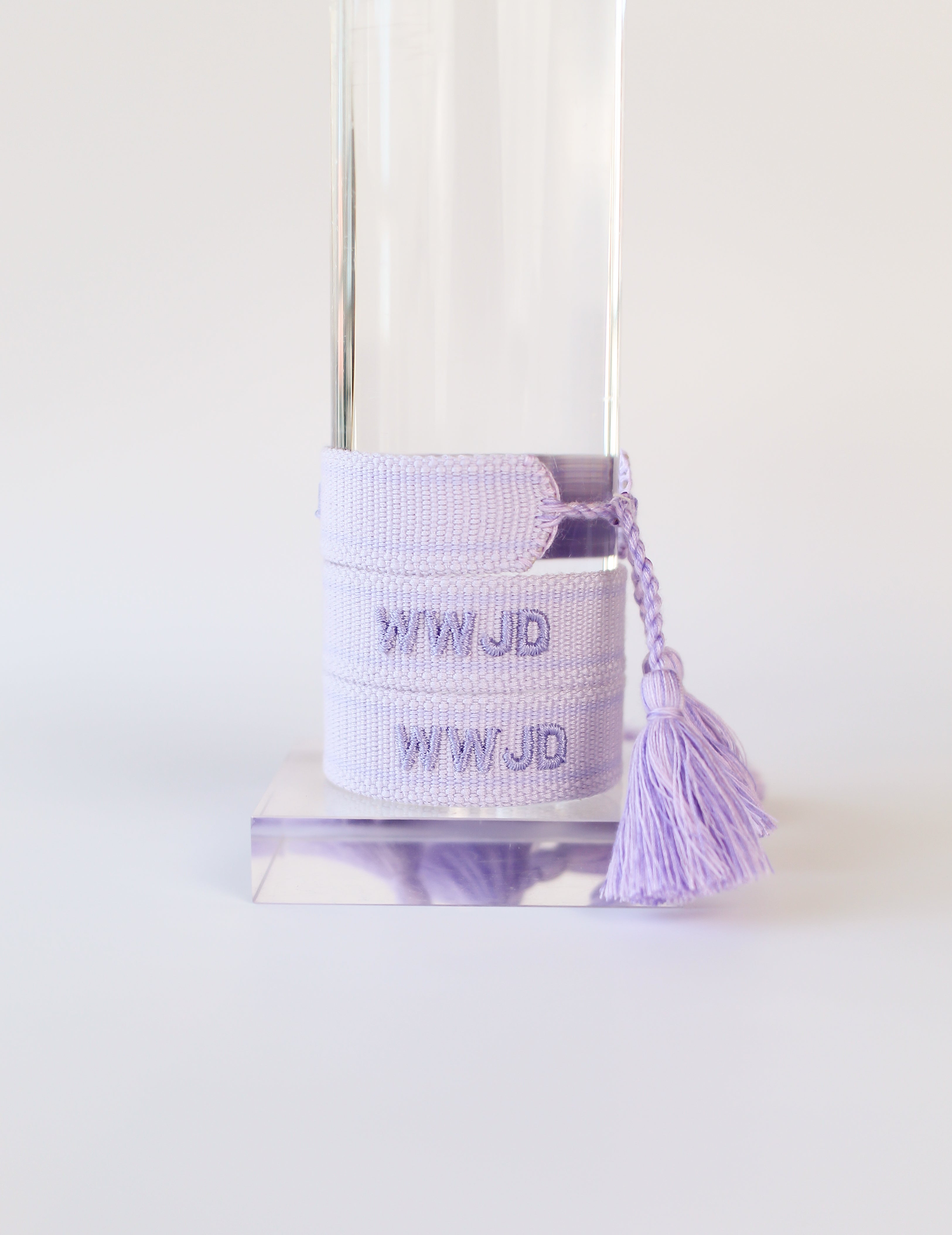 Embroidered WWJD Bracelet- Purple