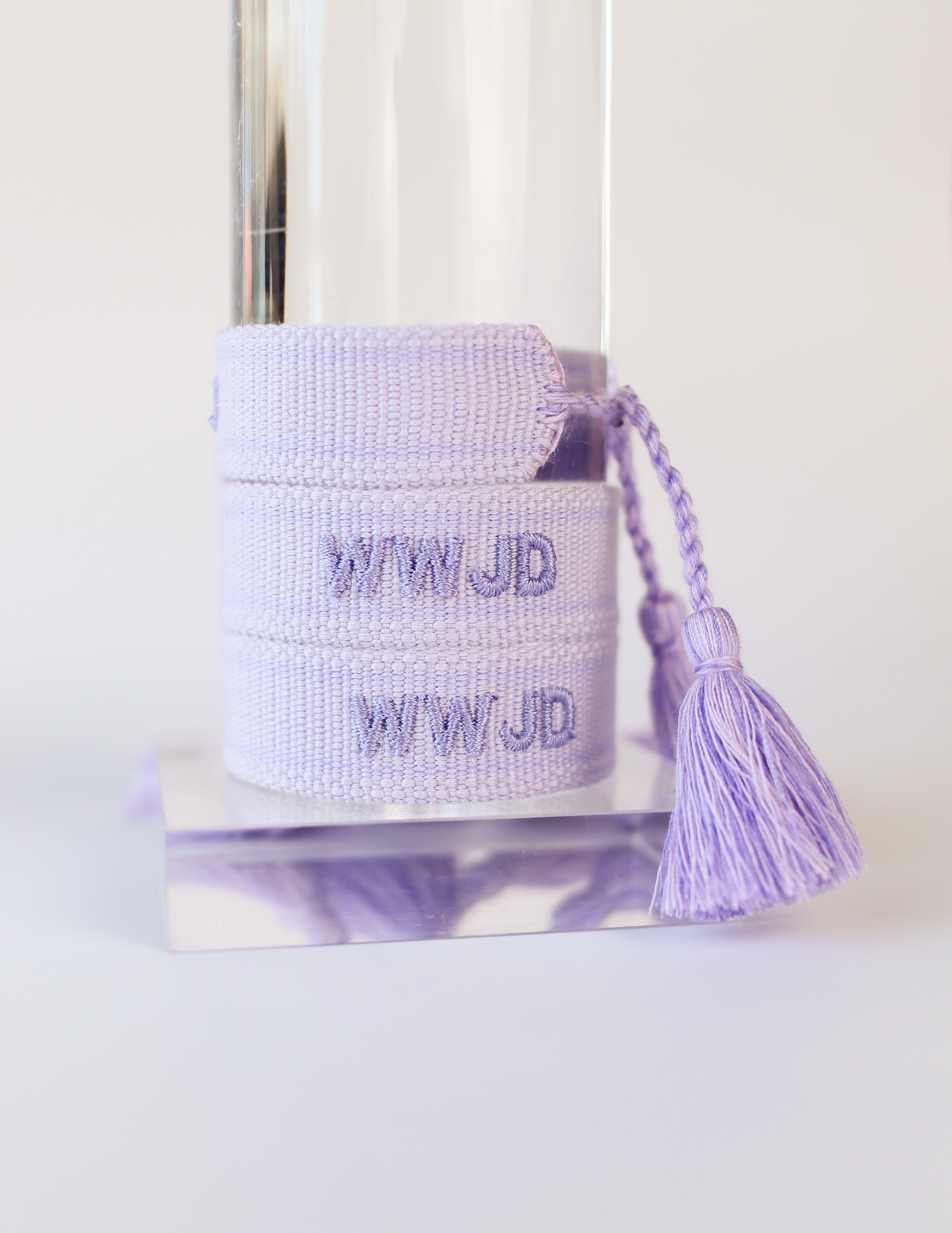 Embroidered WWJD Bracelet- Purple