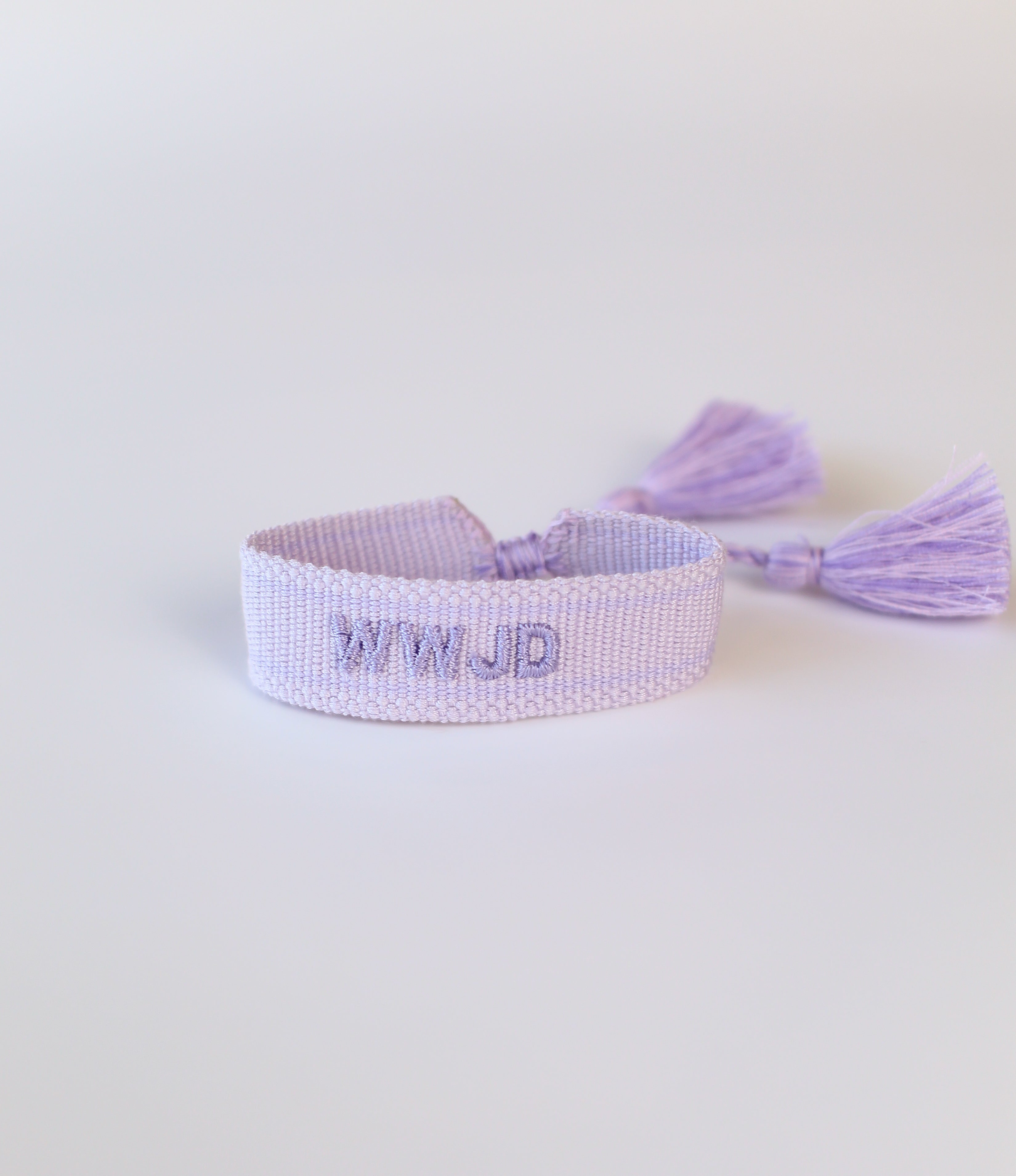 Embroidered WWJD Bracelet- Purple