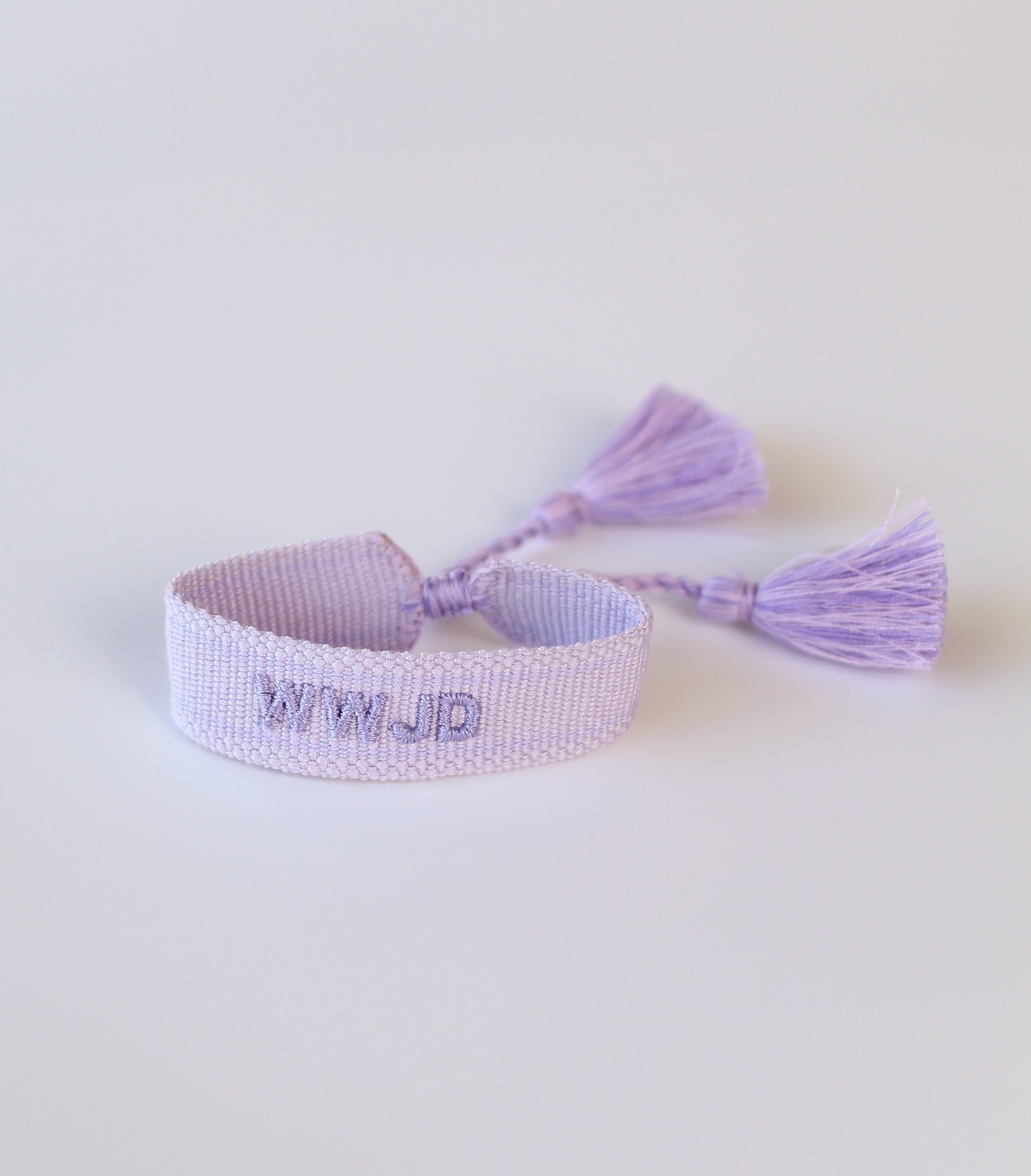 Embroidered WWJD Bracelet- Purple