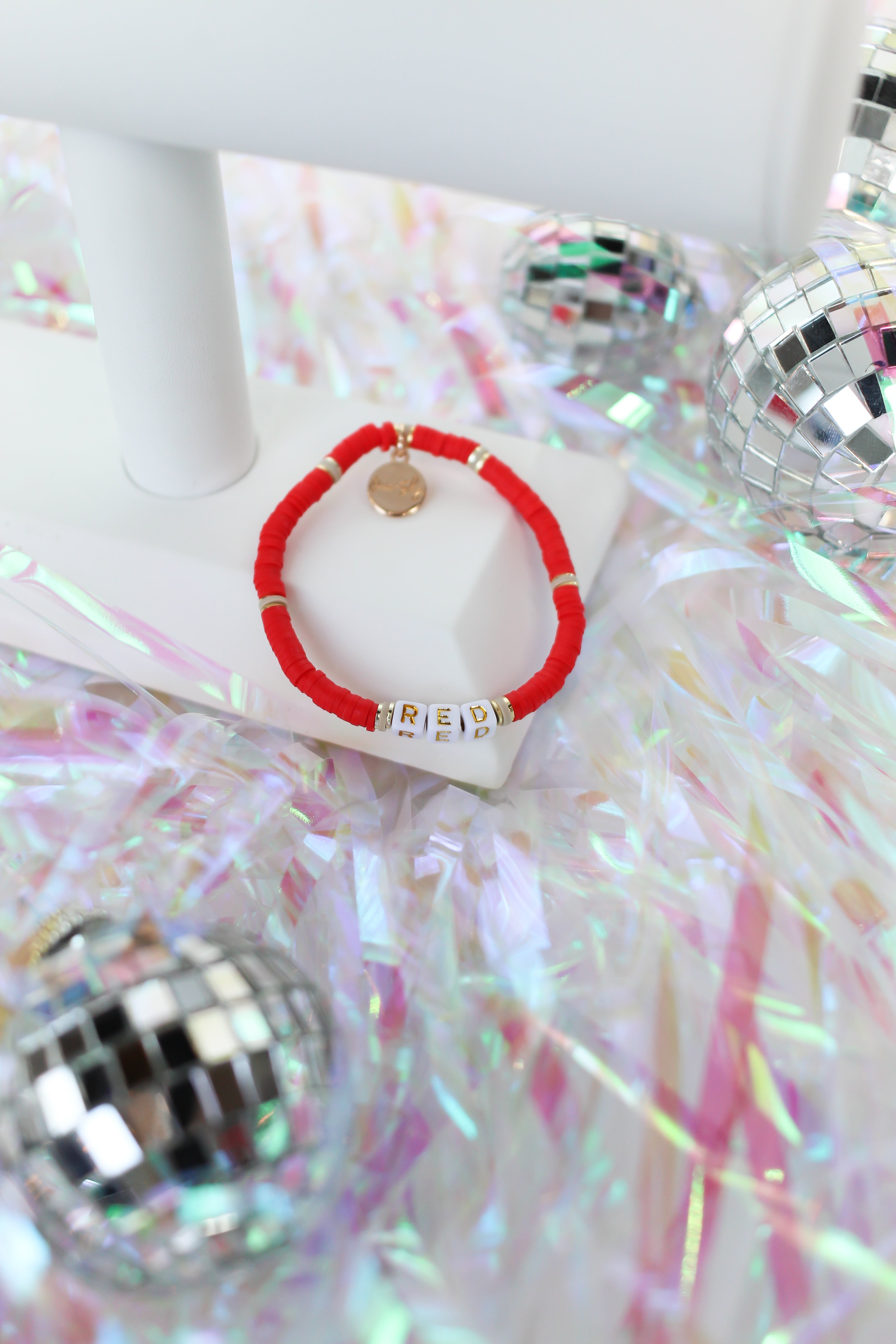 Red Mini Heishi Bracelet