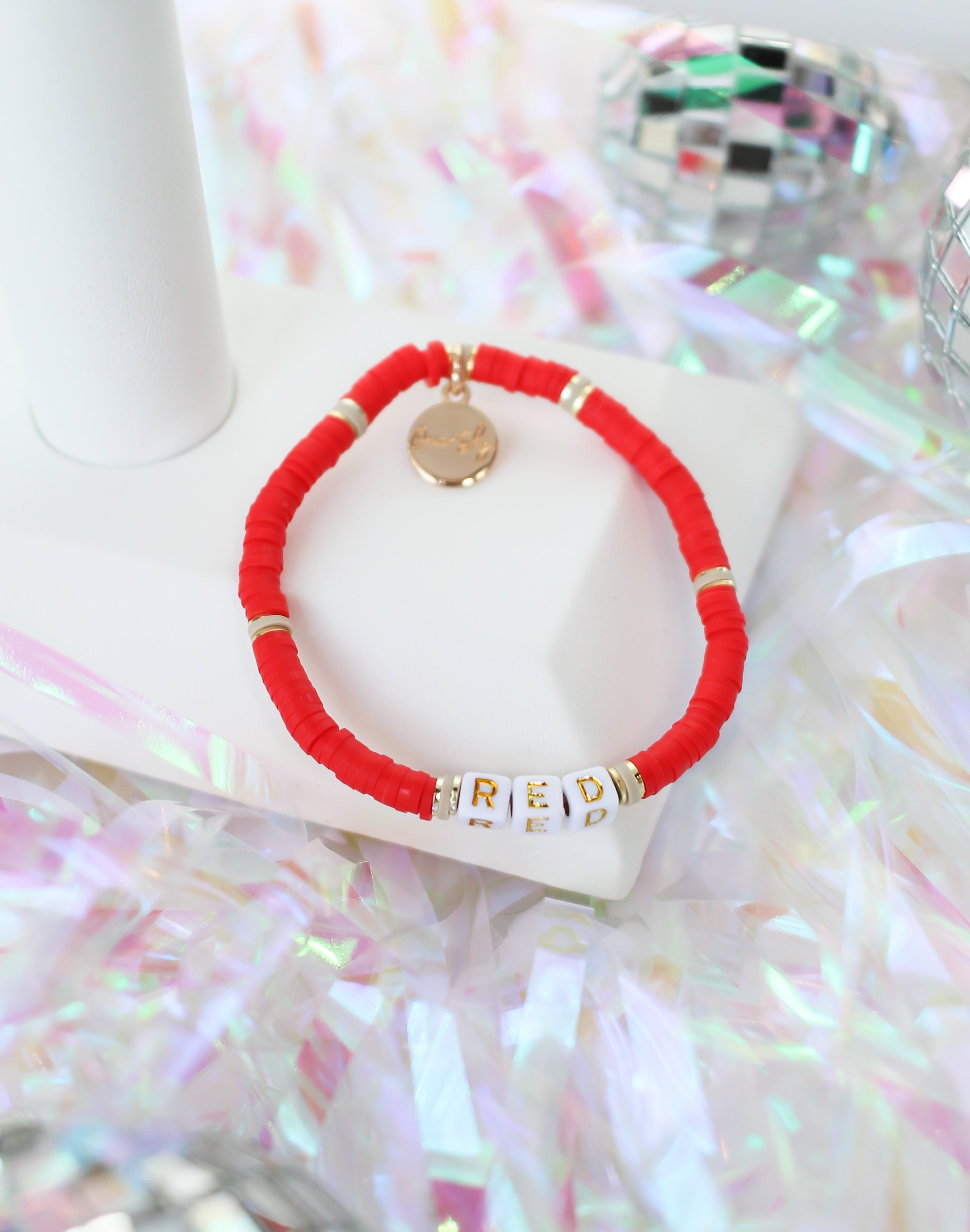 Red Mini Heishi Bracelet