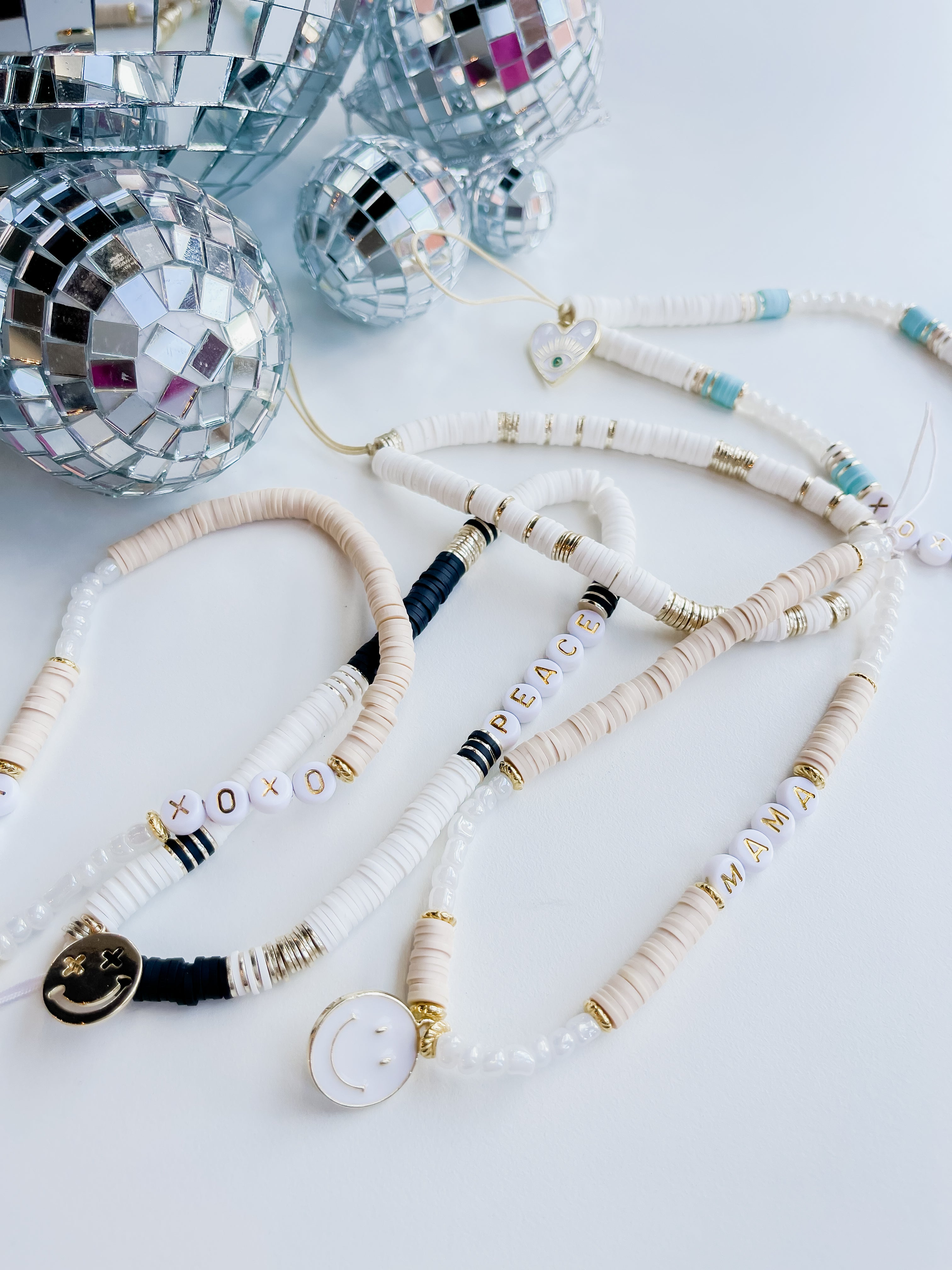 White + Gold Phone Charm Lanyard