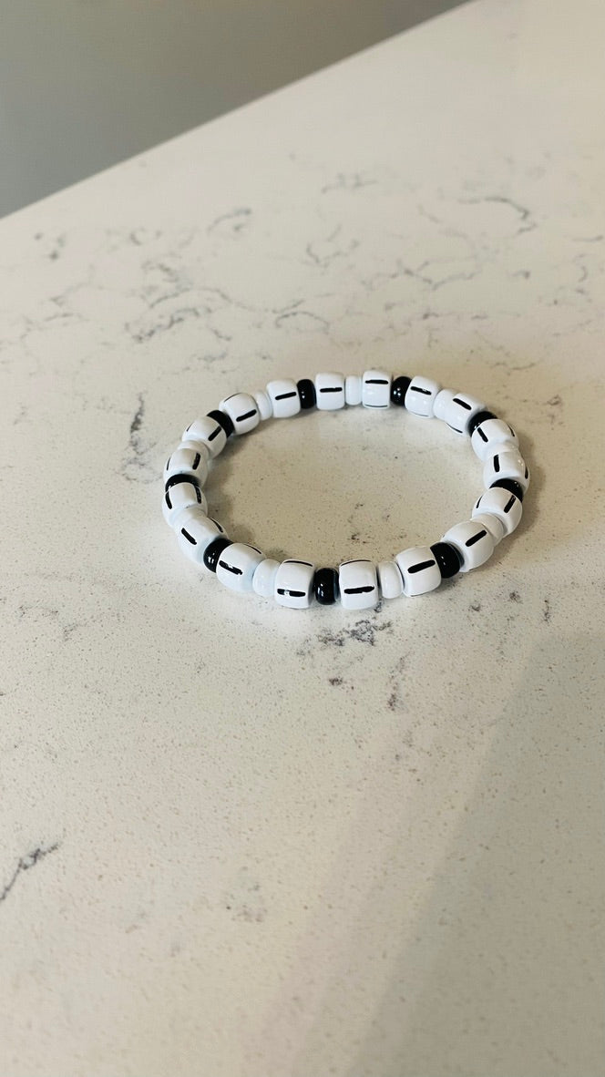 White and Black enamel Bracelet