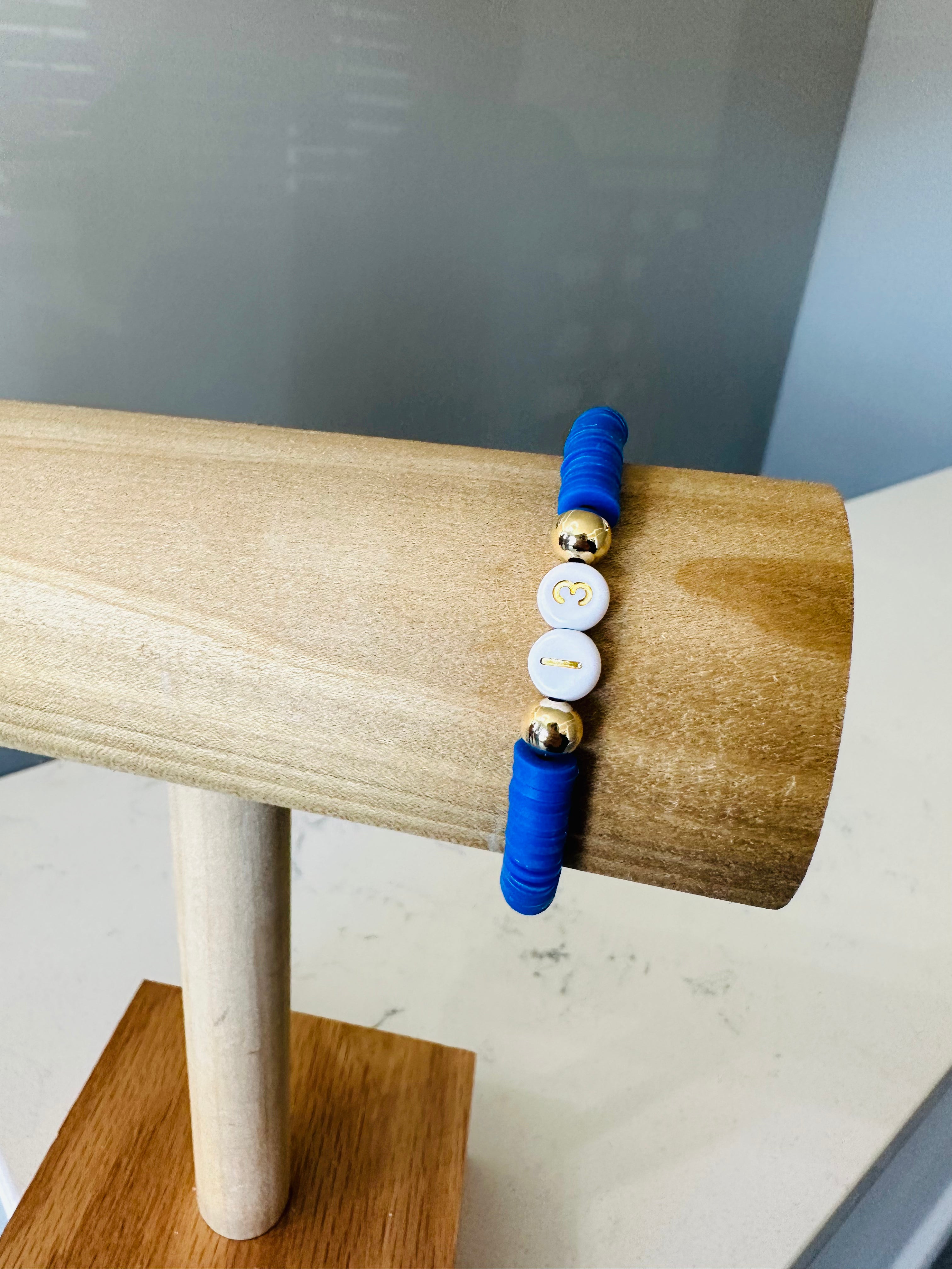 Two Color Team and Number Bracelet