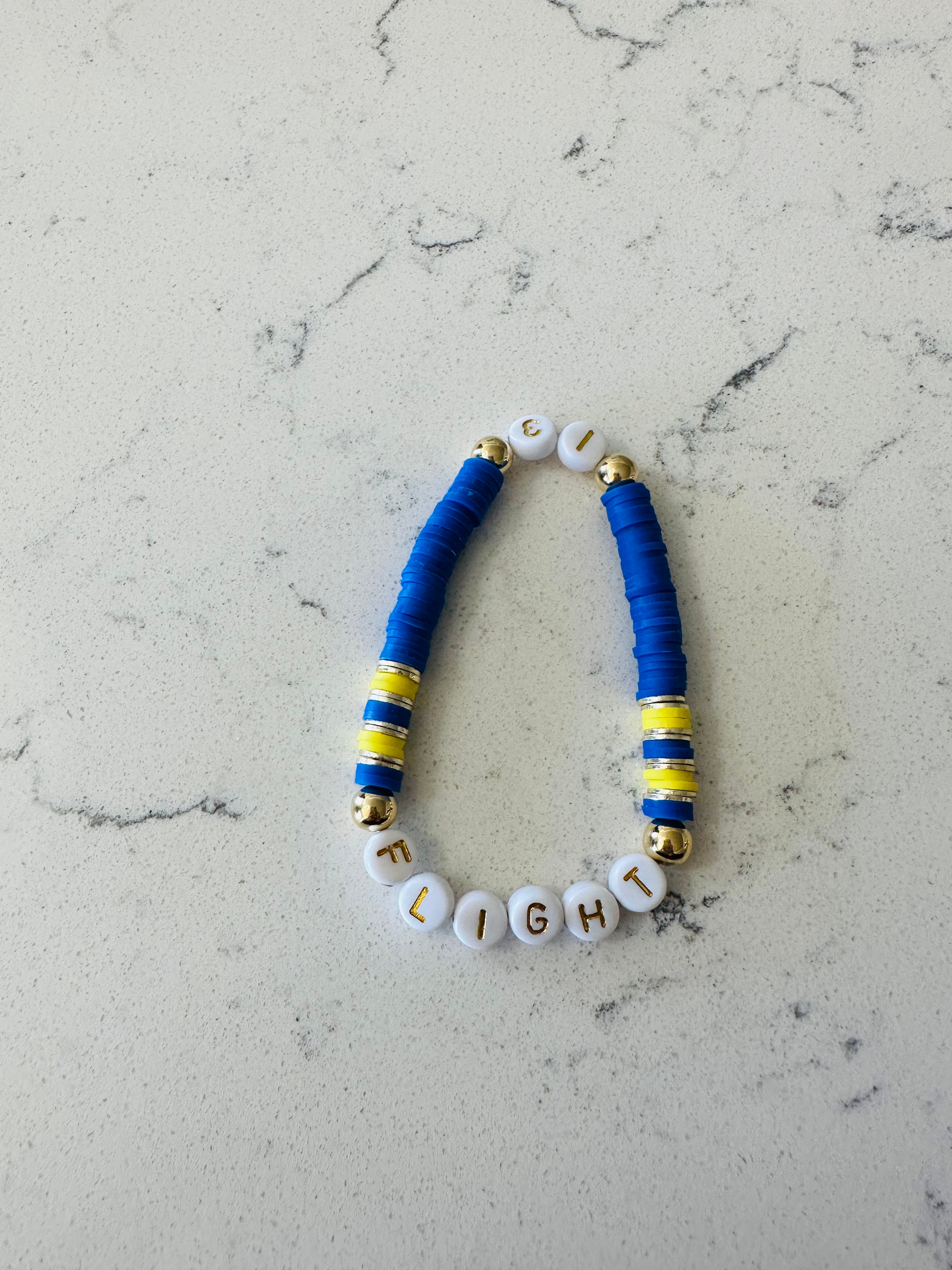 Two Color Team and Number Bracelet