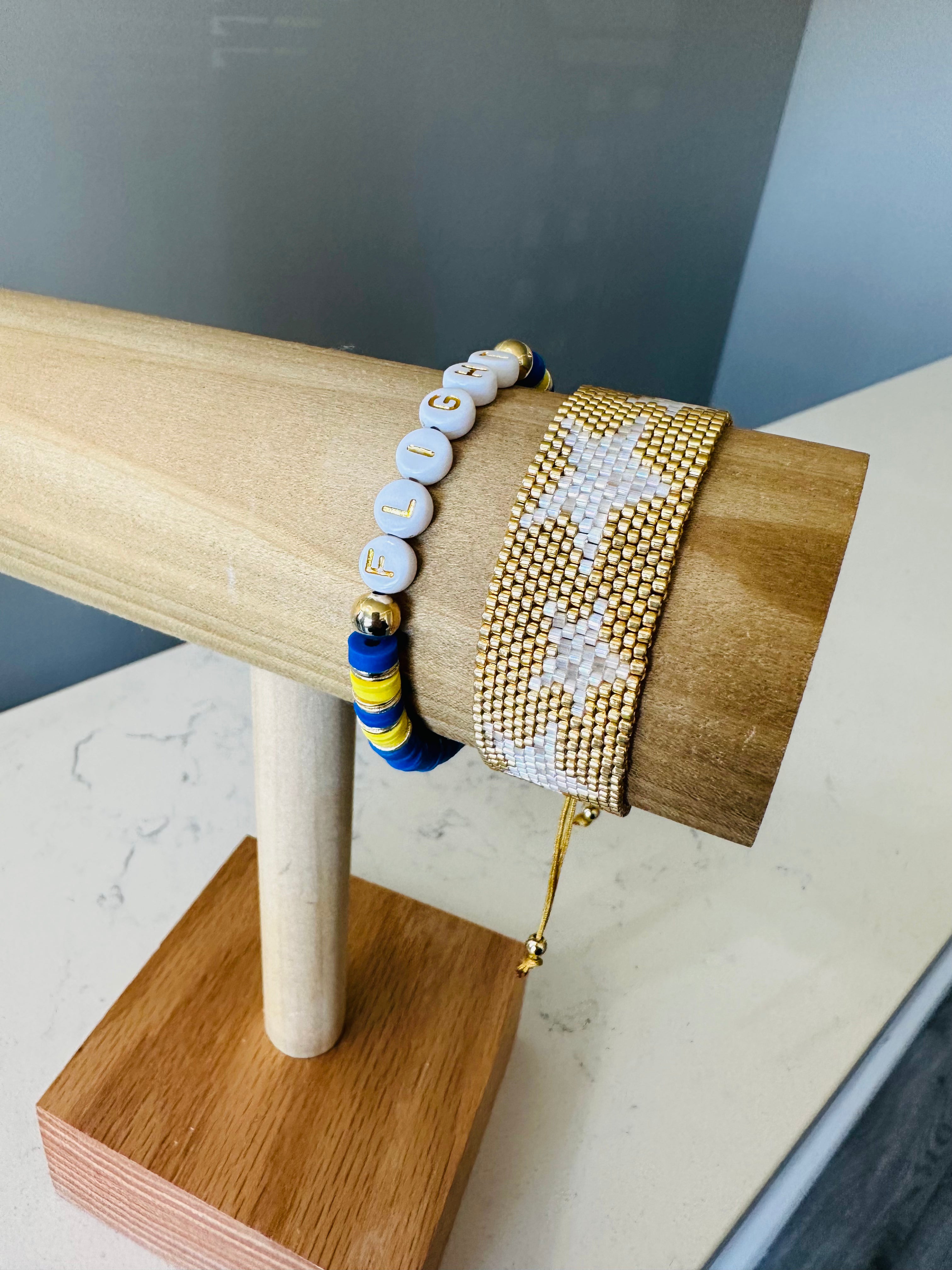 Two Color Team and Number Bracelet