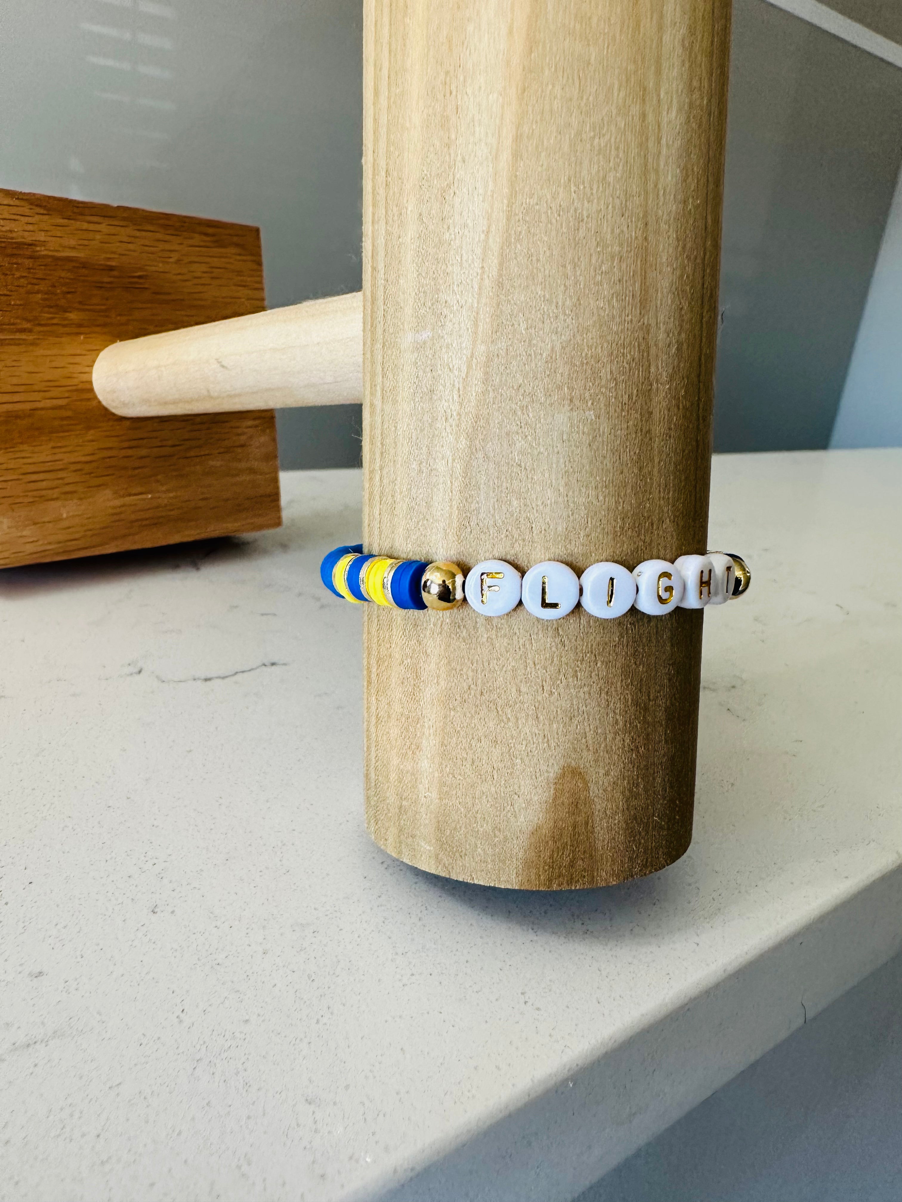 Two Color Team and Number Bracelet