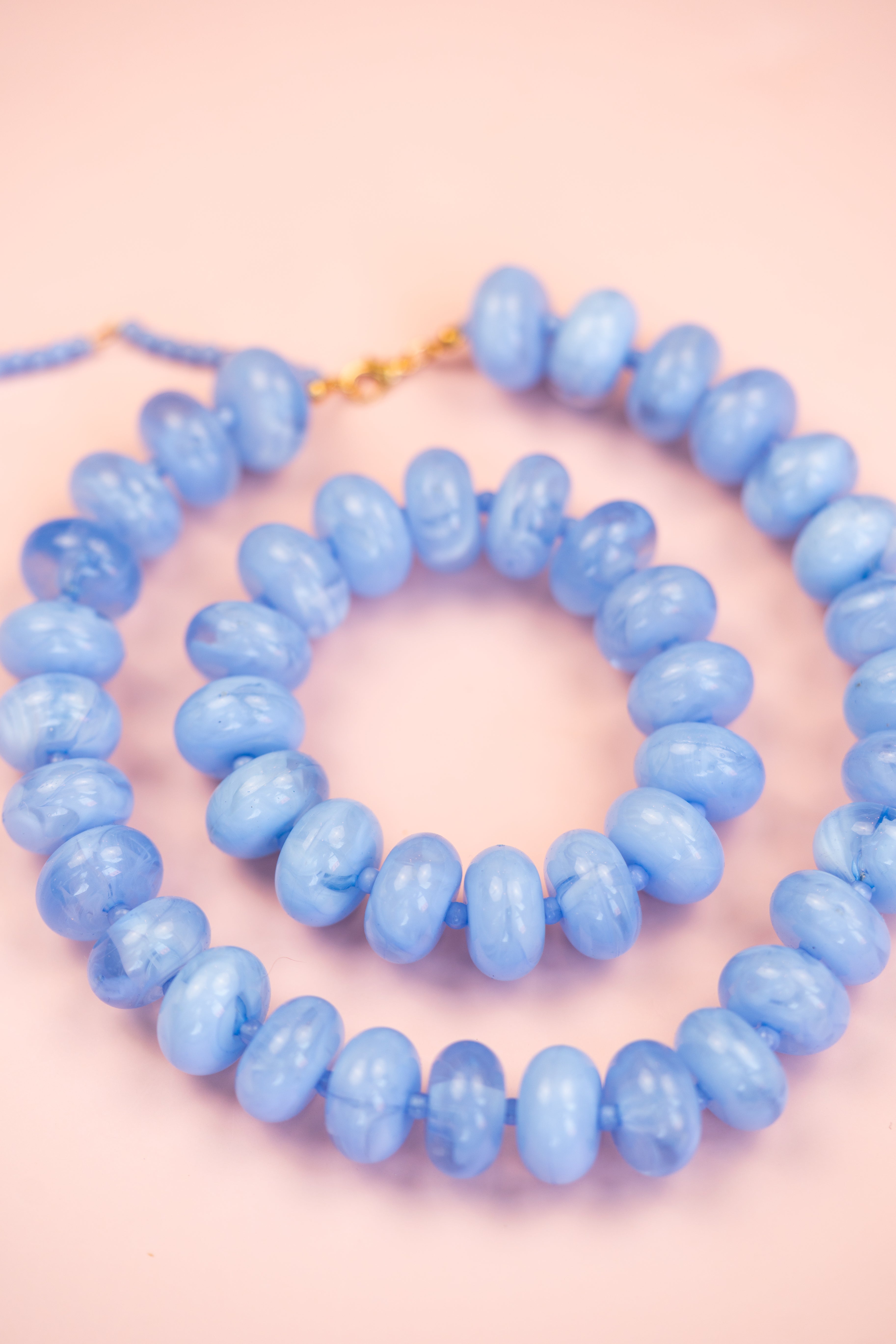 Baby Blue Chunky Acrylic Bead Bracelet
