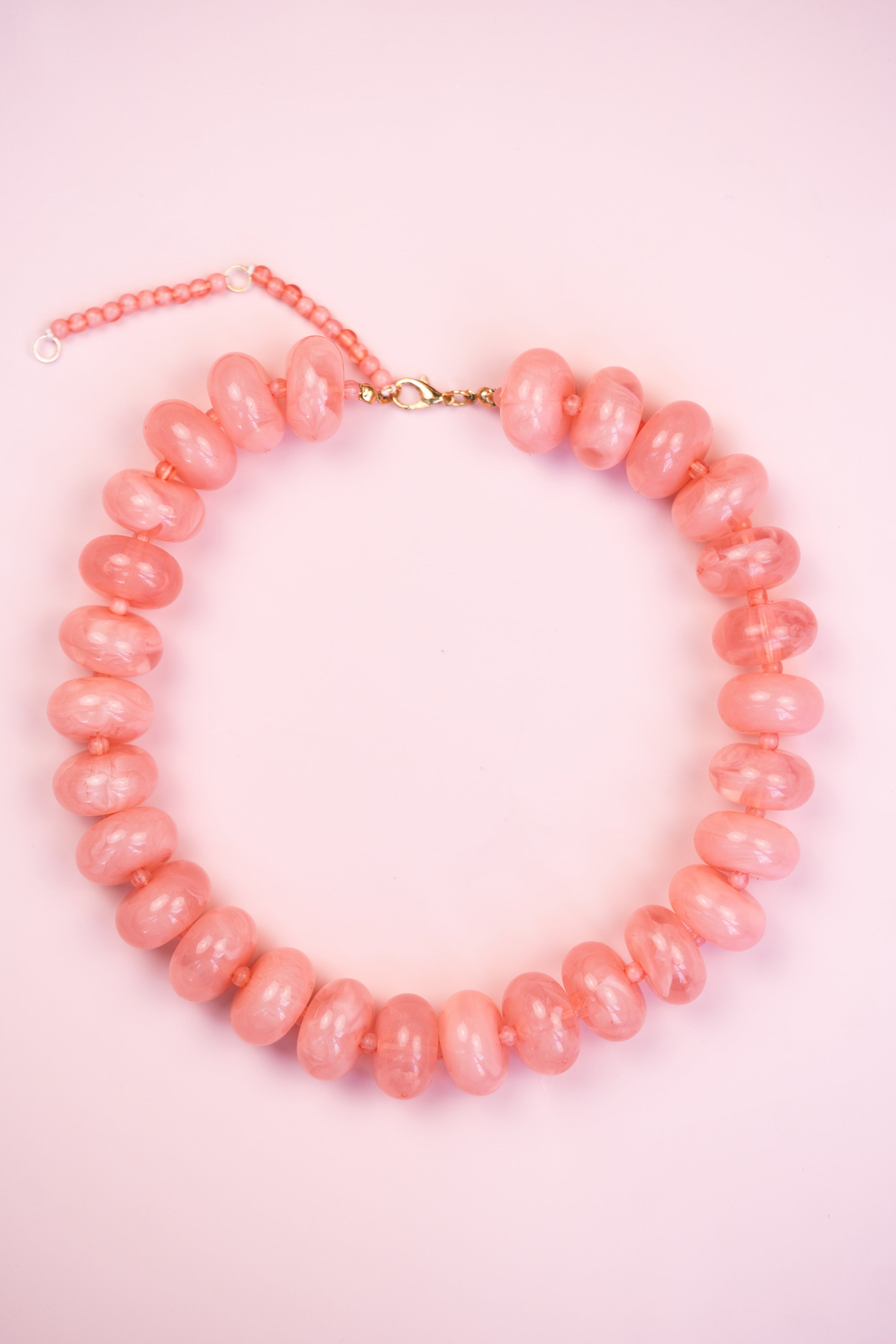 Pink Chunky Acrylic Bead Necklace