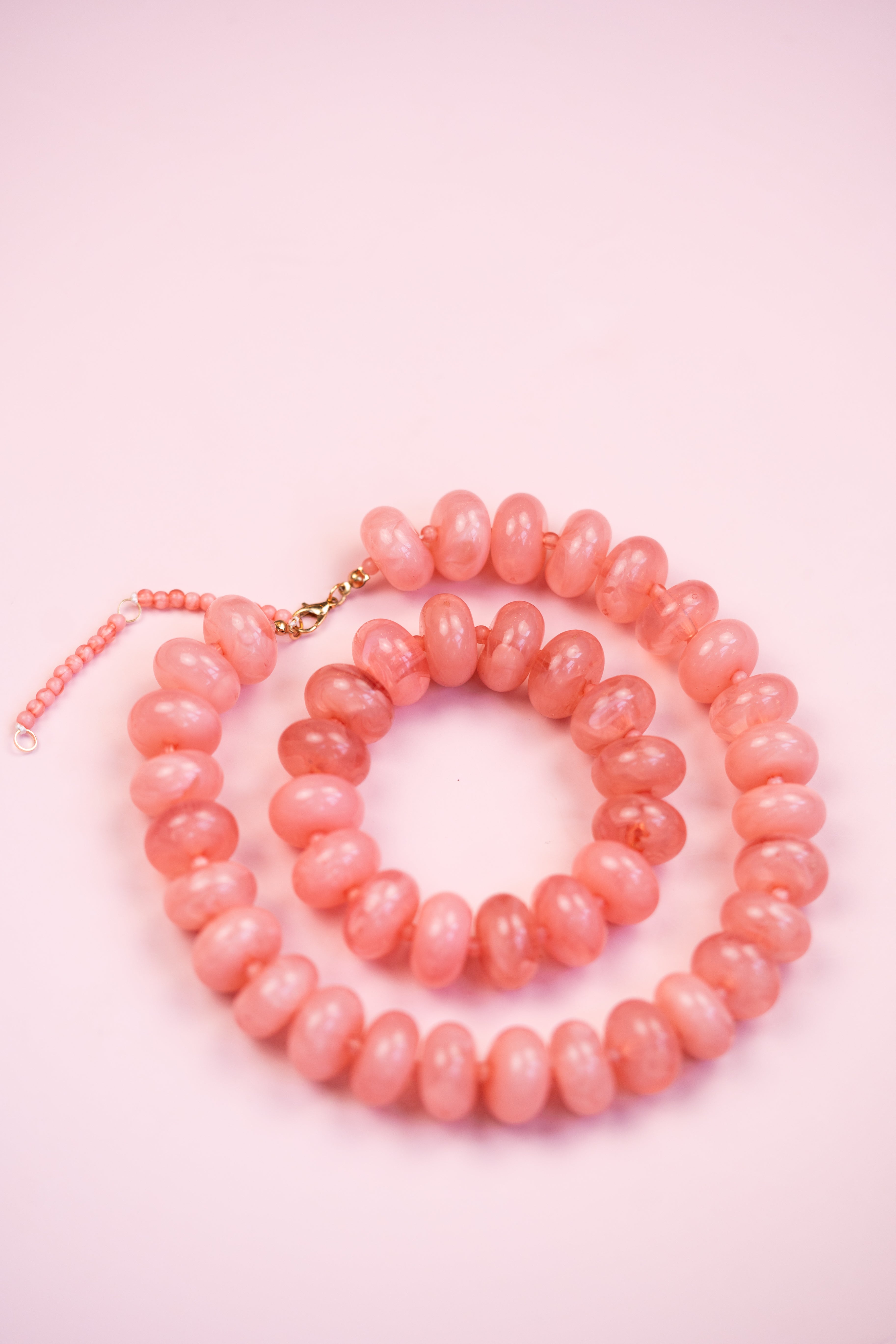 Pink Chunky Acrylic Bead Necklace