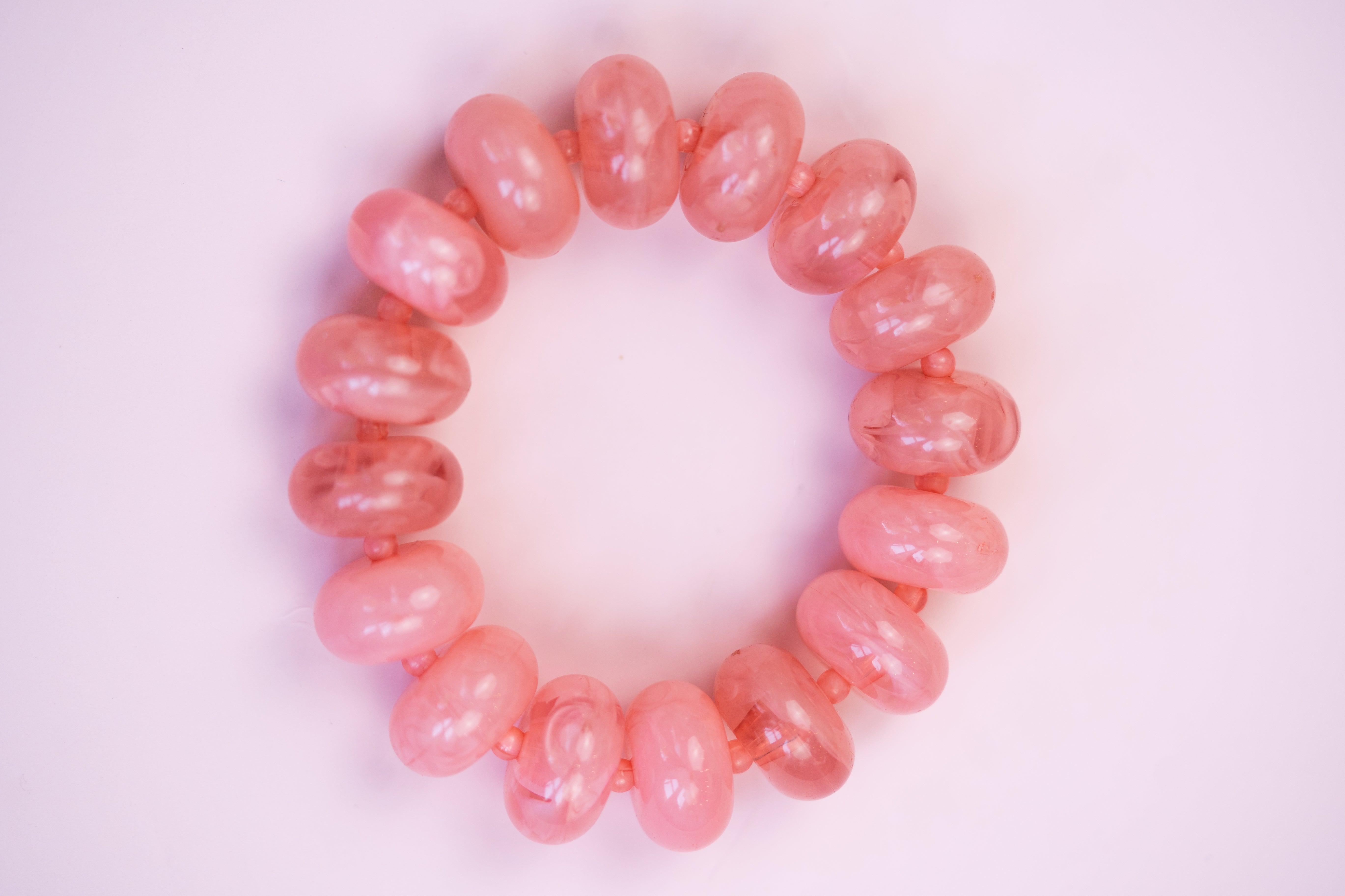 Pink Chunky Acrylic Bead Bracelet