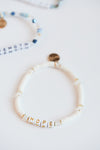 Custom Mini White Seed Bead Bracelet