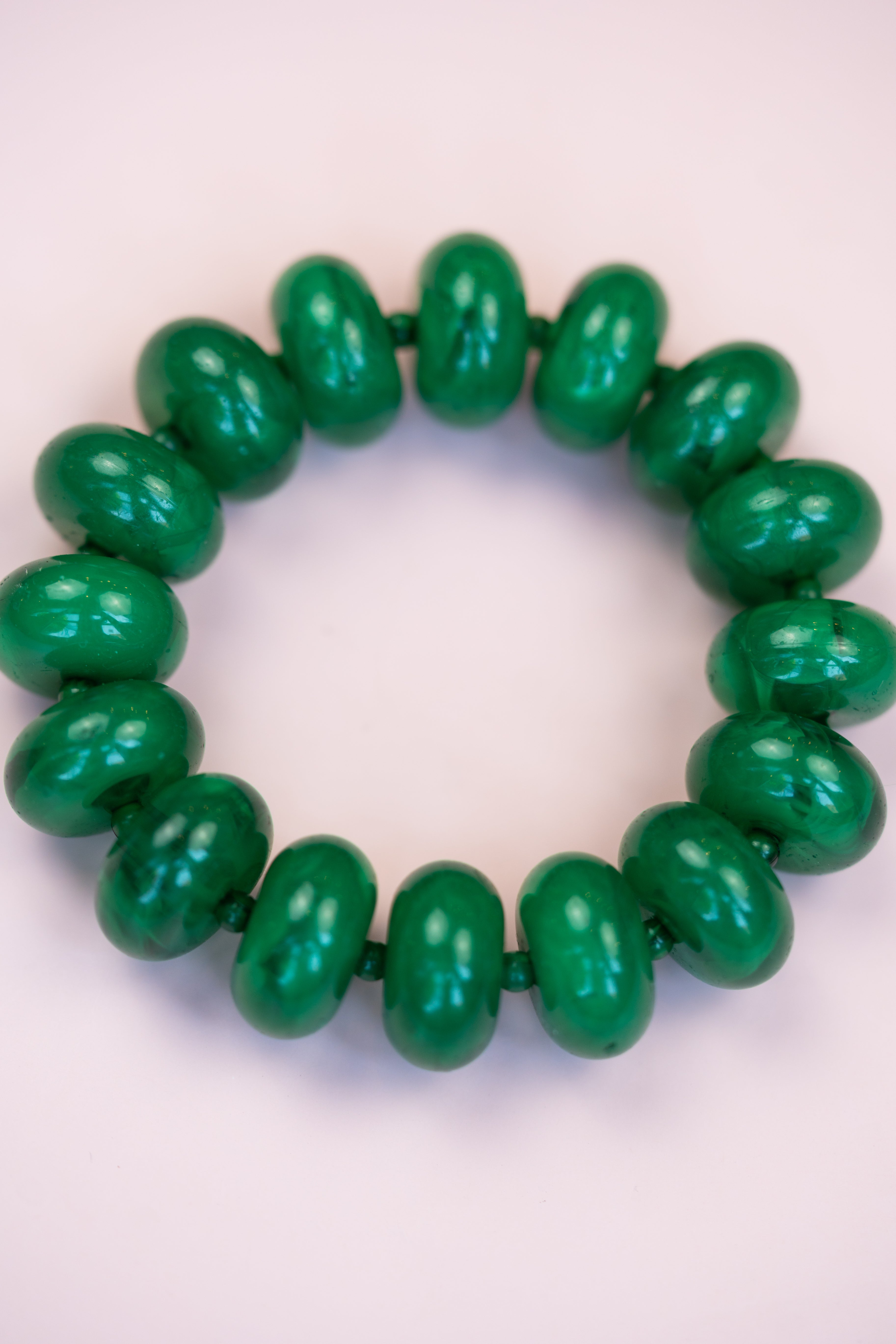 Green Chunky Acrylic Bead Bracelet