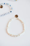 Custom Mini White Seed Bead Bracelet