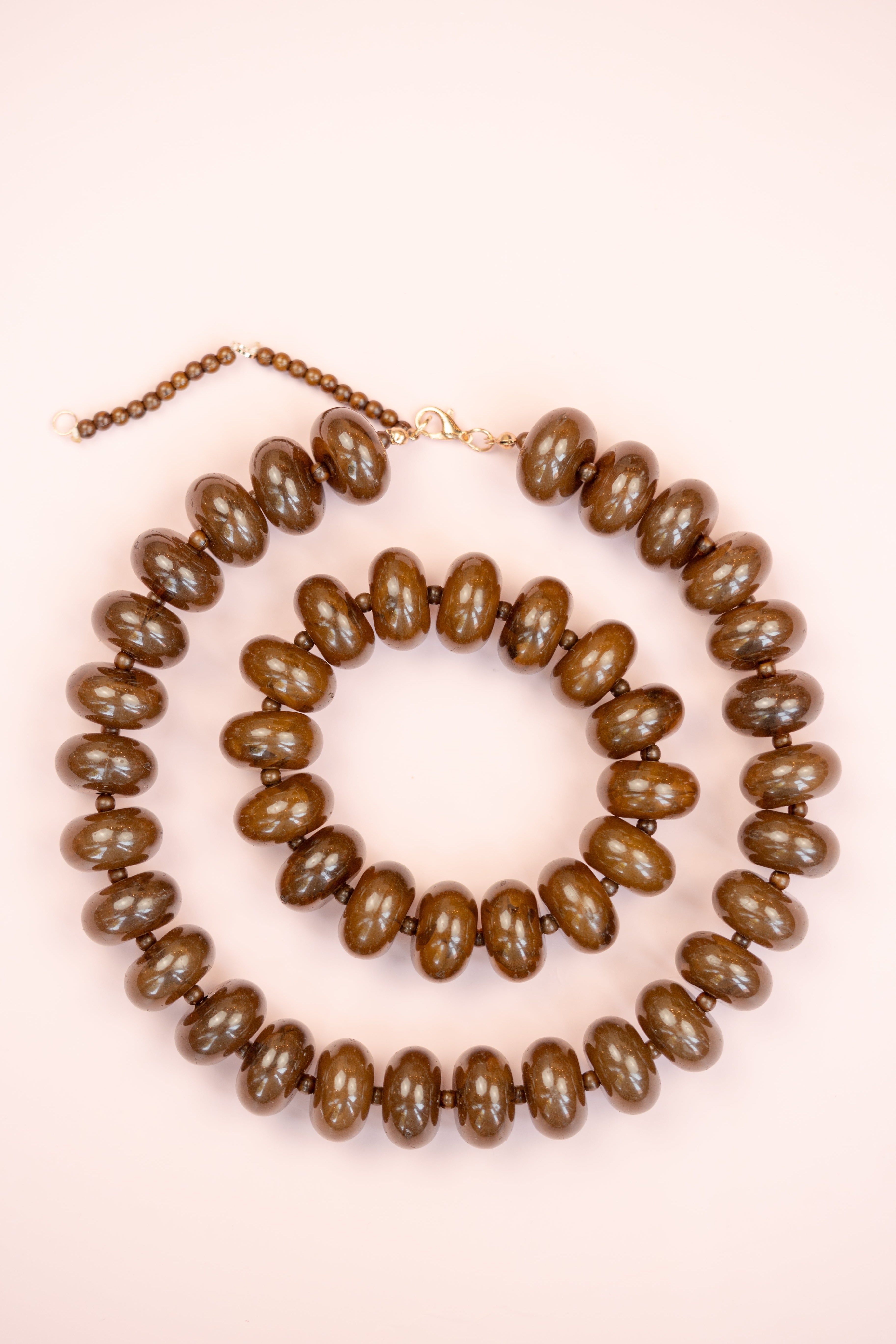 Chocolate Chunky Acrylic Bead Necklace