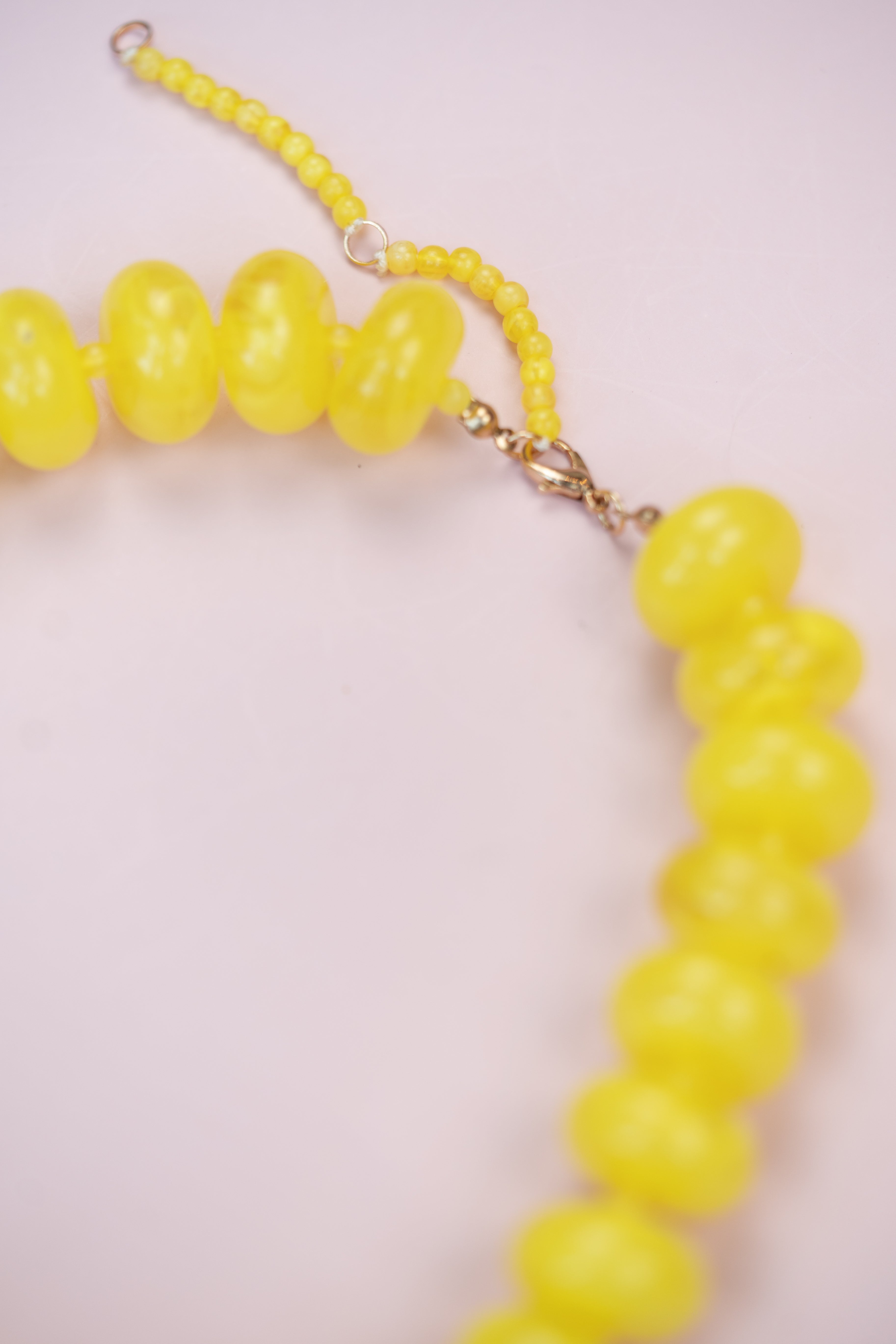 Yellow Chunky Acrylic Bead Necklace
