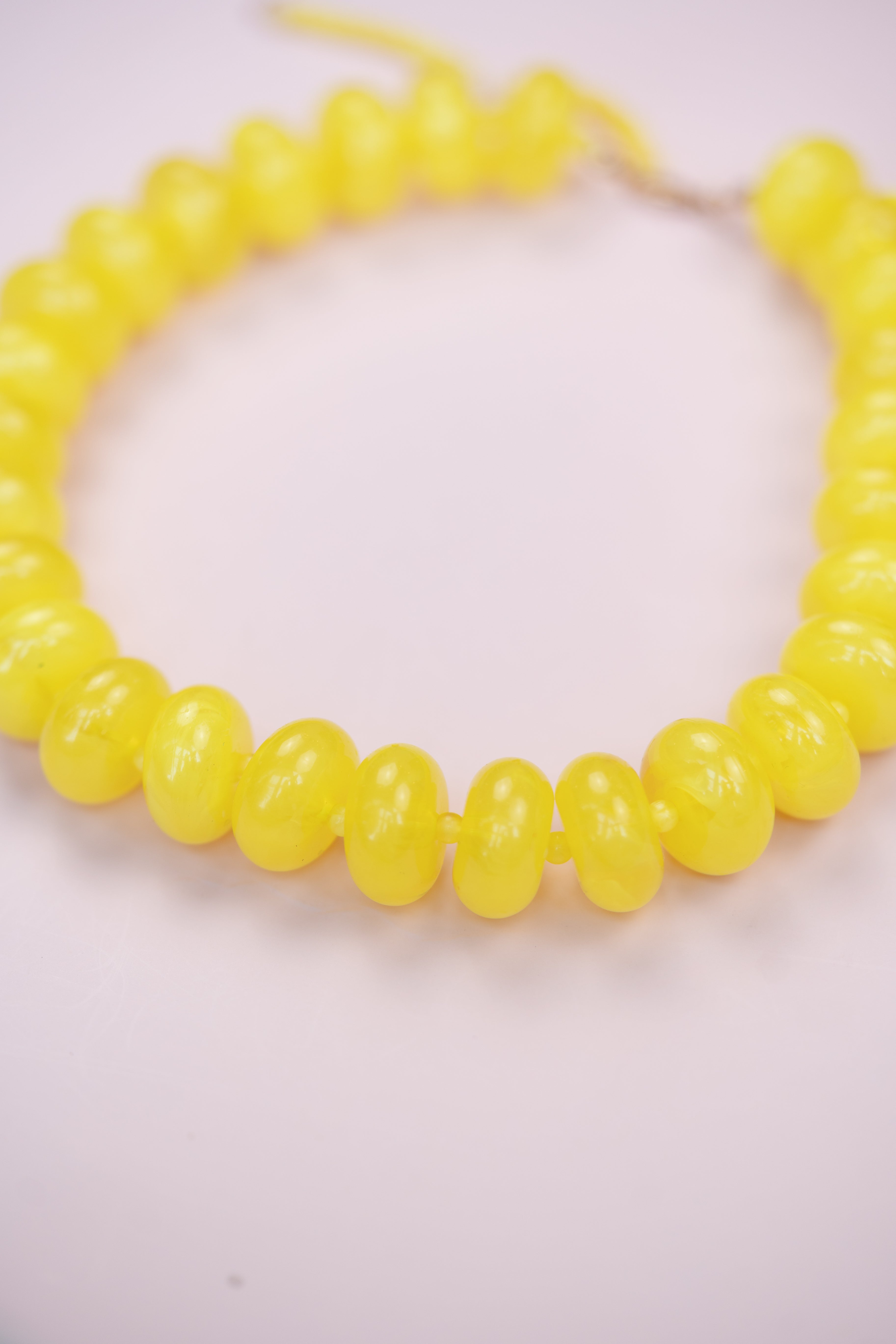 Yellow Chunky Acrylic Bead Necklace