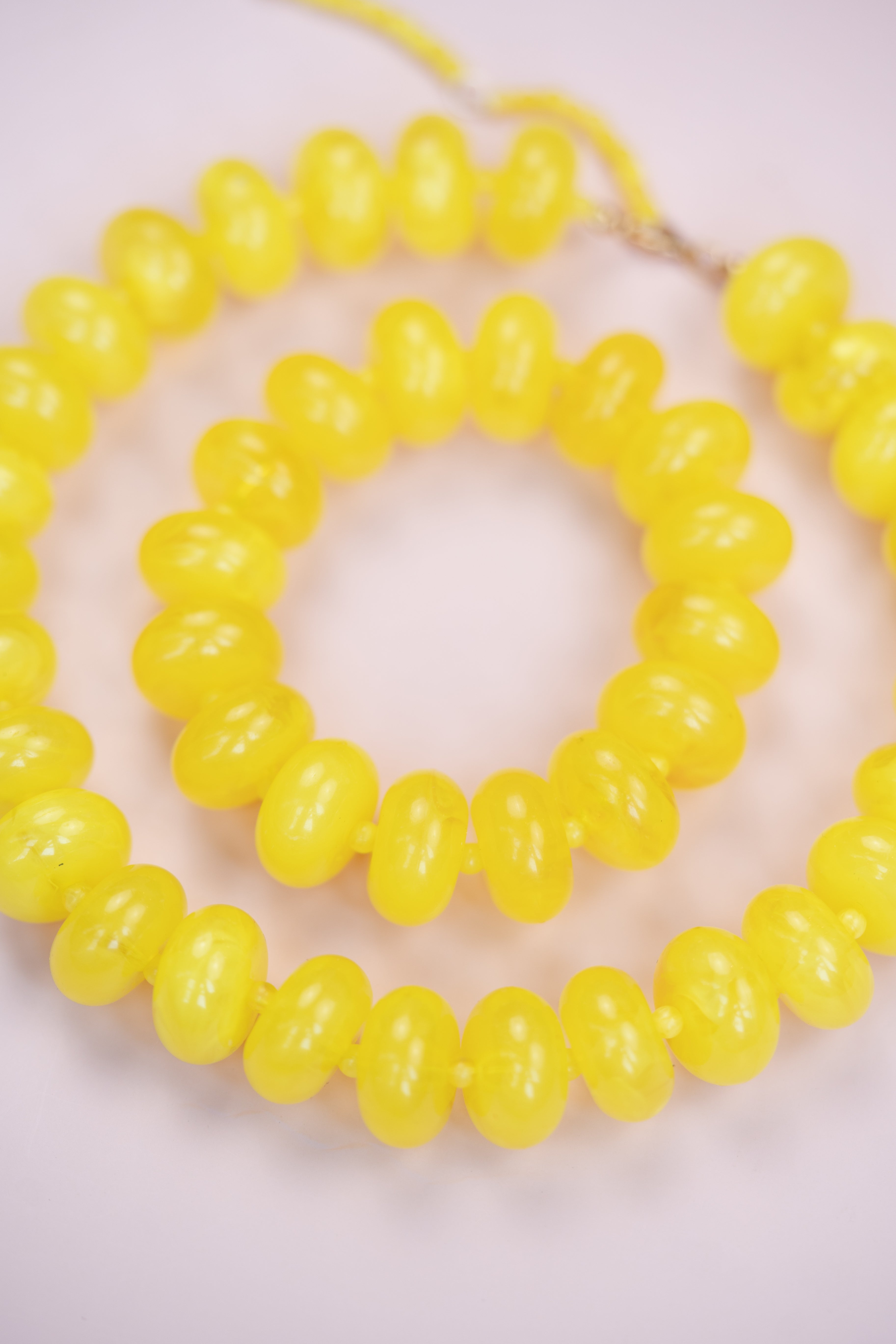 Yellow Chunky Acrylic Bead Necklace