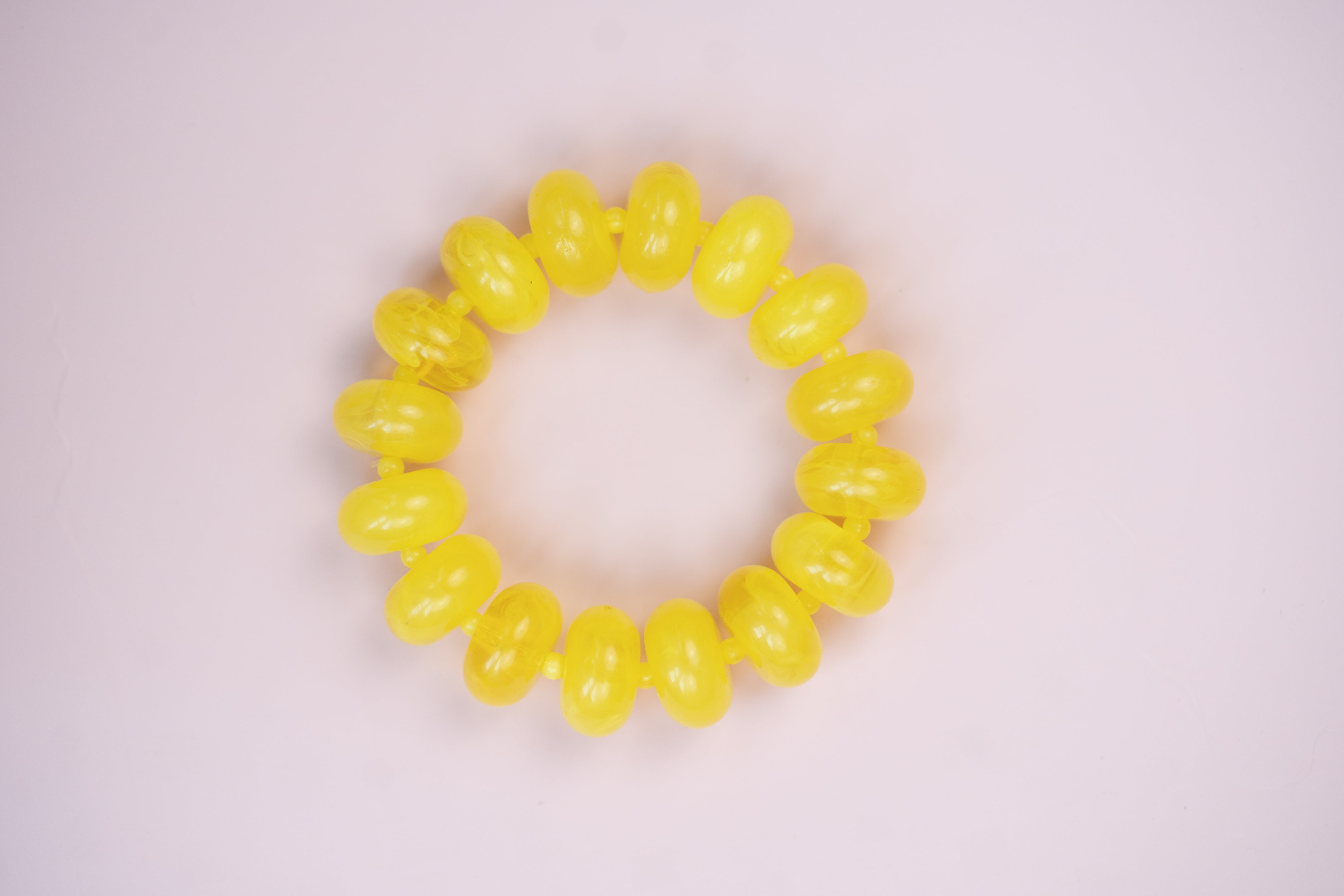 Yellow Chunky Acrylic Bead Bracelet