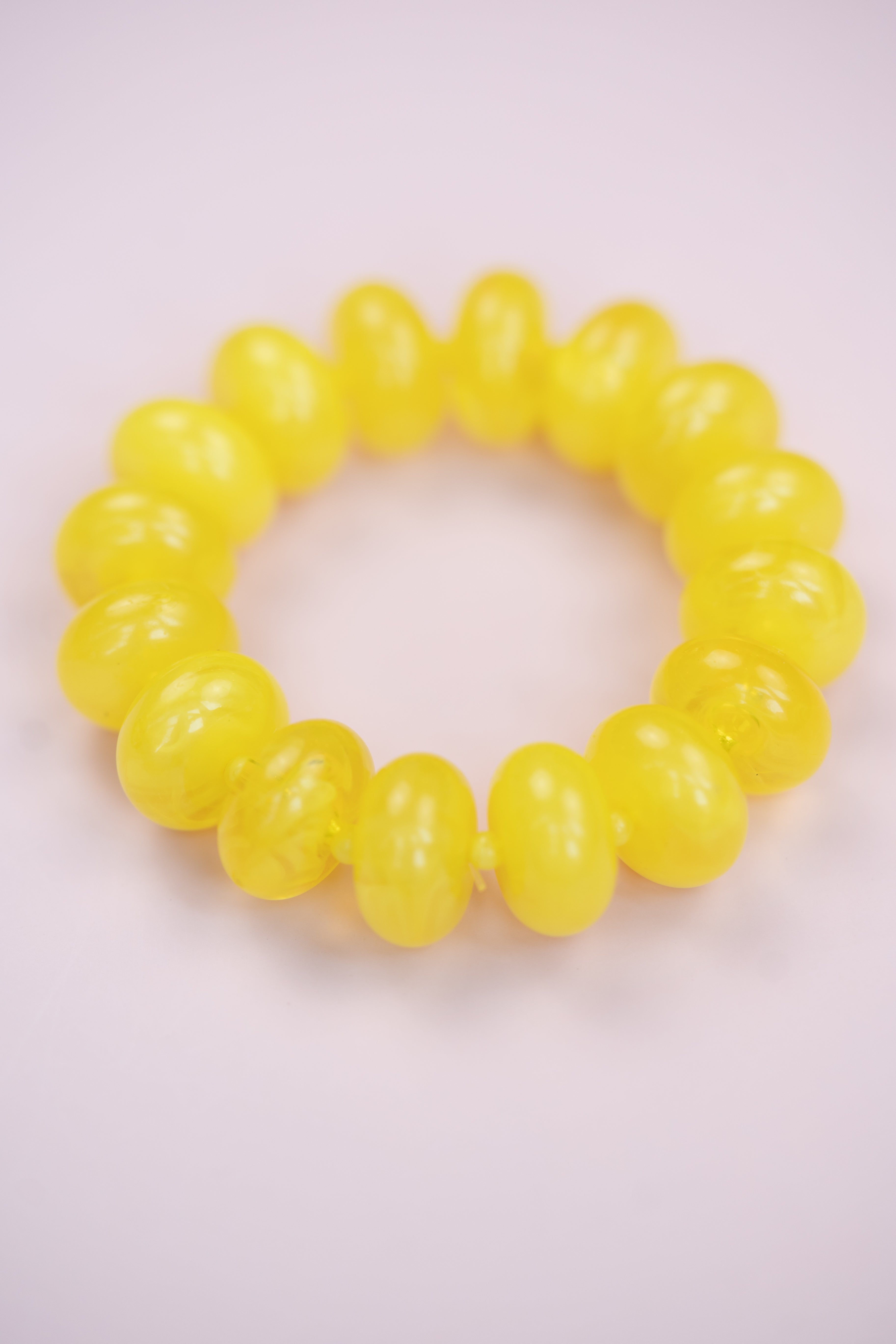 Yellow Chunky Acrylic Bead Bracelet
