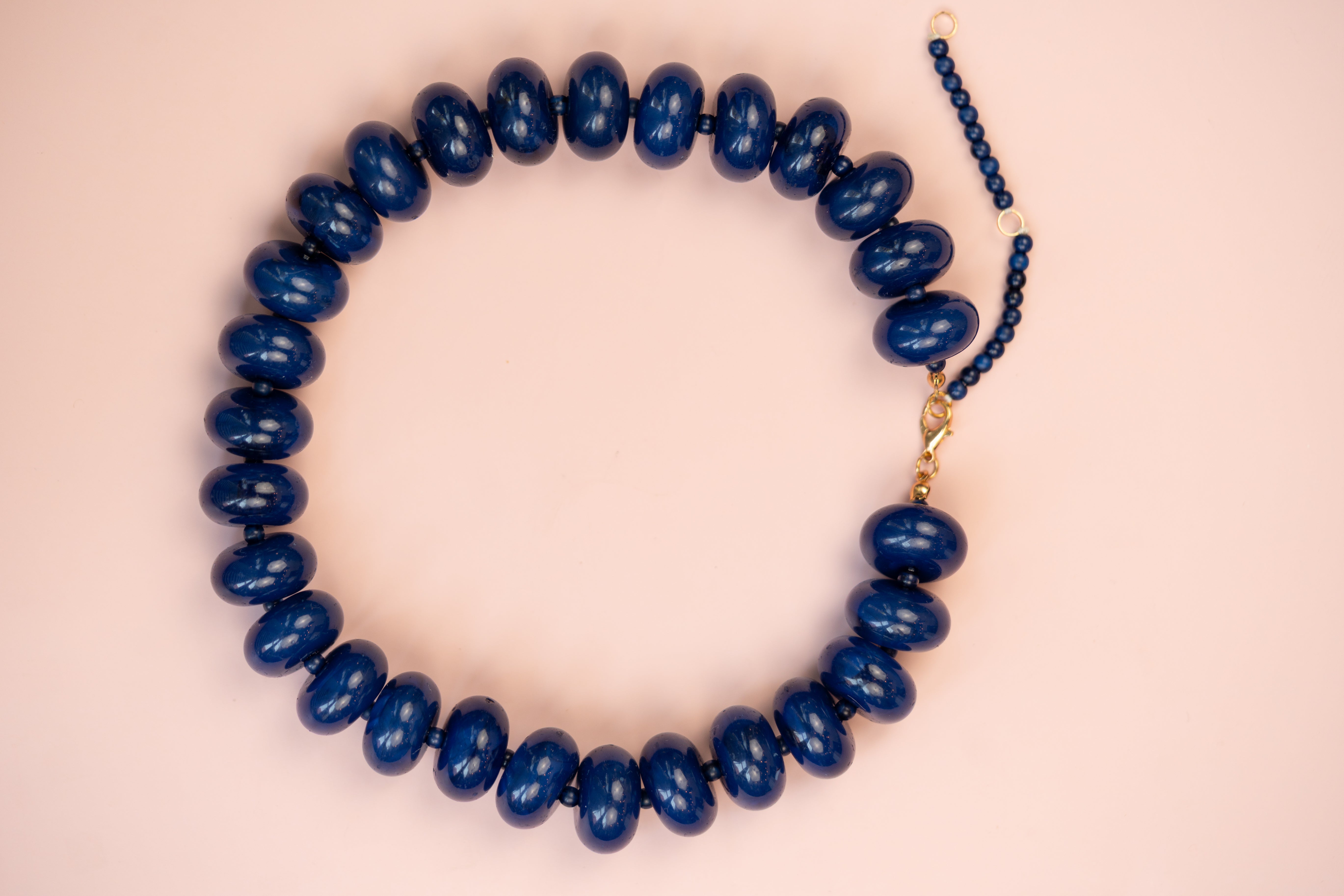 Navy Chunky Acrylic Bead Necklace