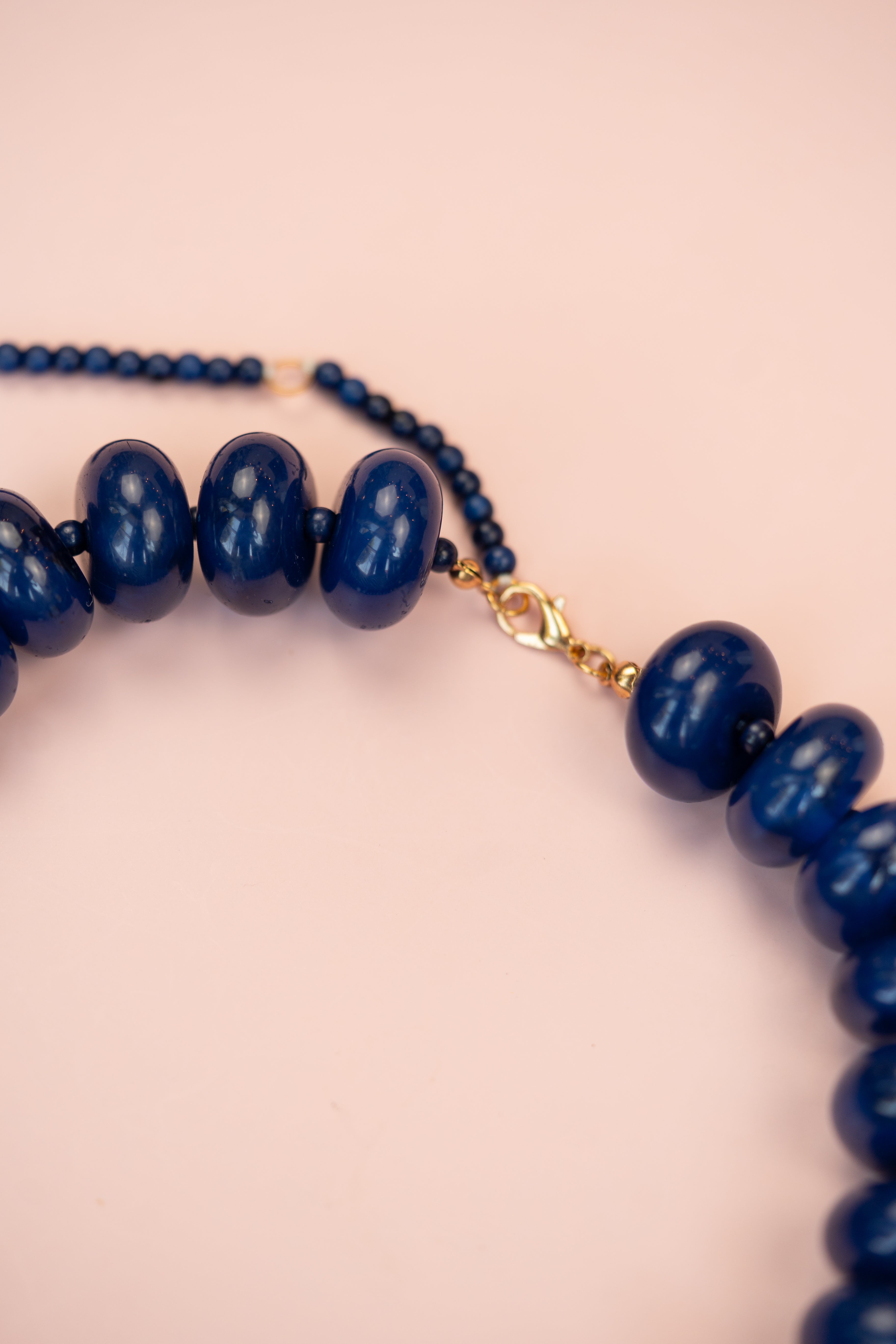 Navy Chunky Acrylic Bead Necklace