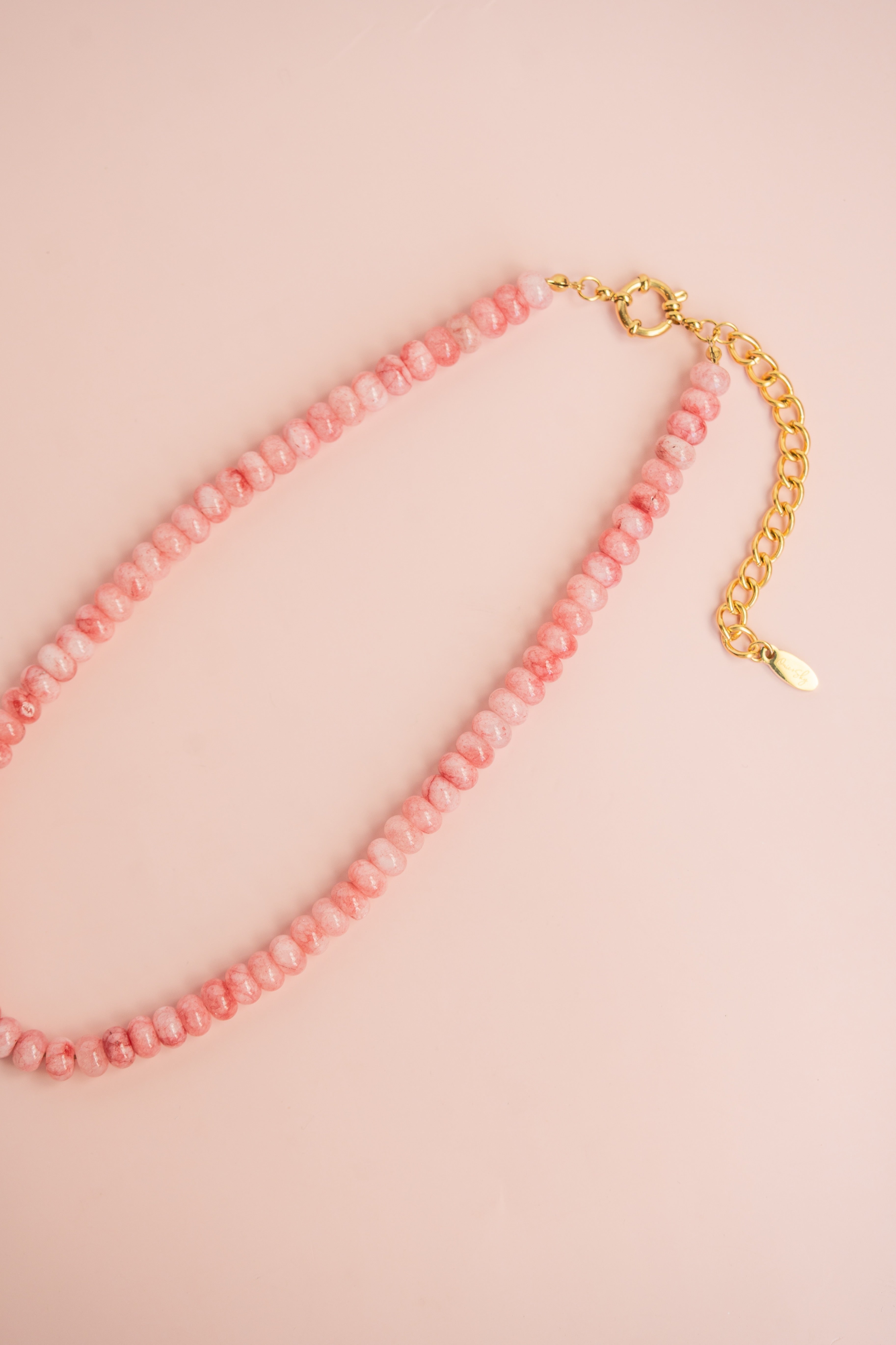 Pink Marble Gemstone Necklace