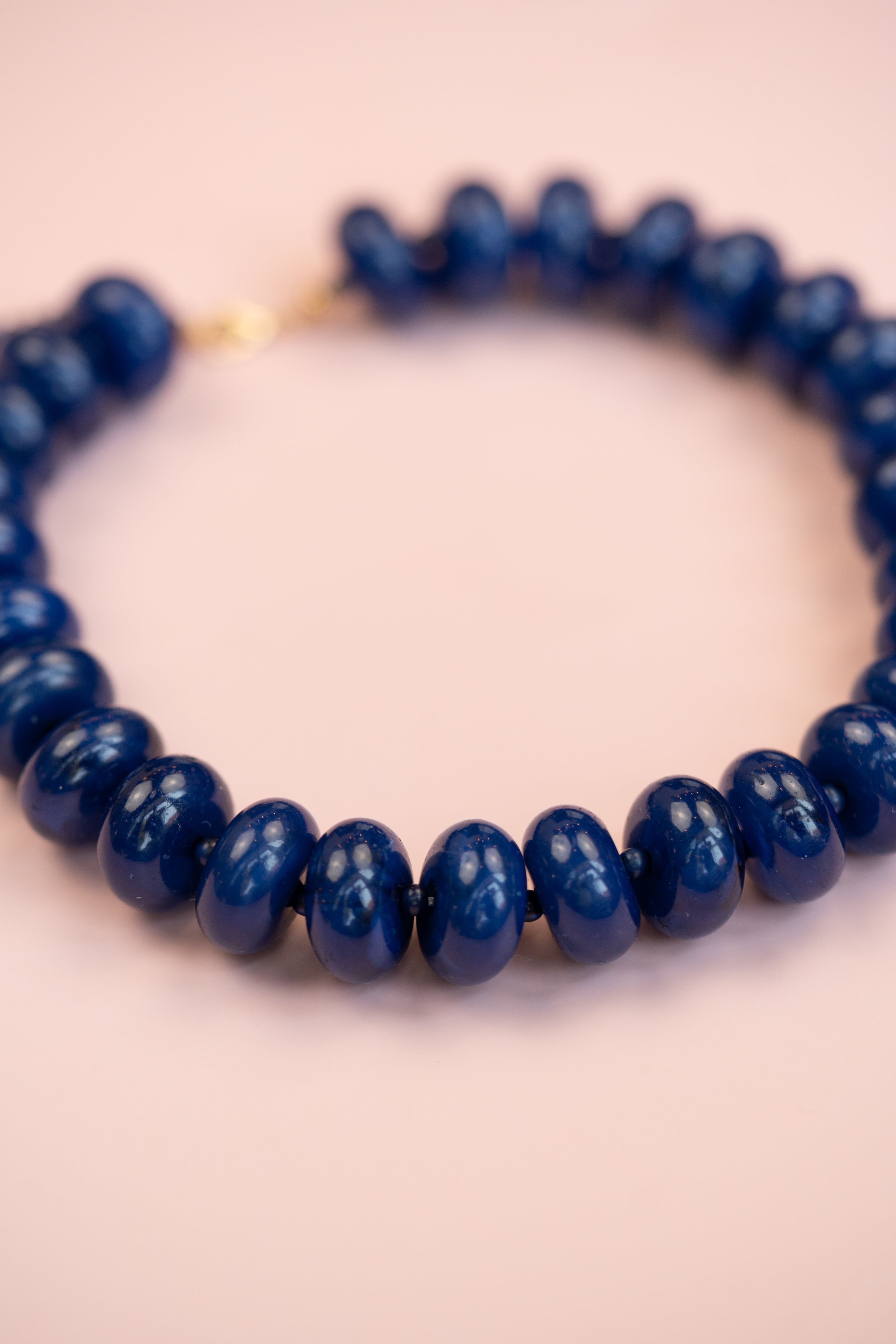 Navy Chunky Acrylic Bead Necklace
