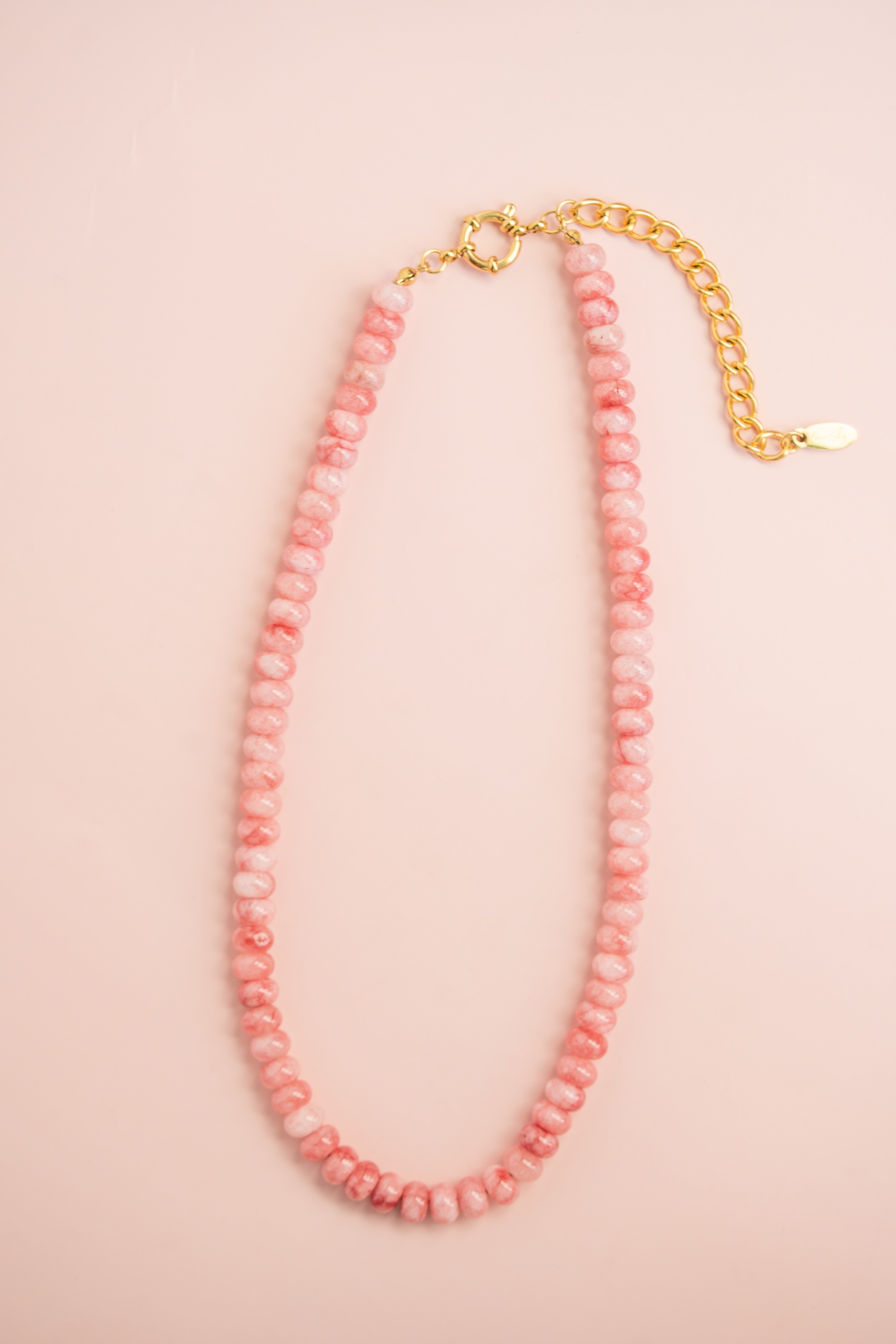 Pink Marble Gemstone Necklace