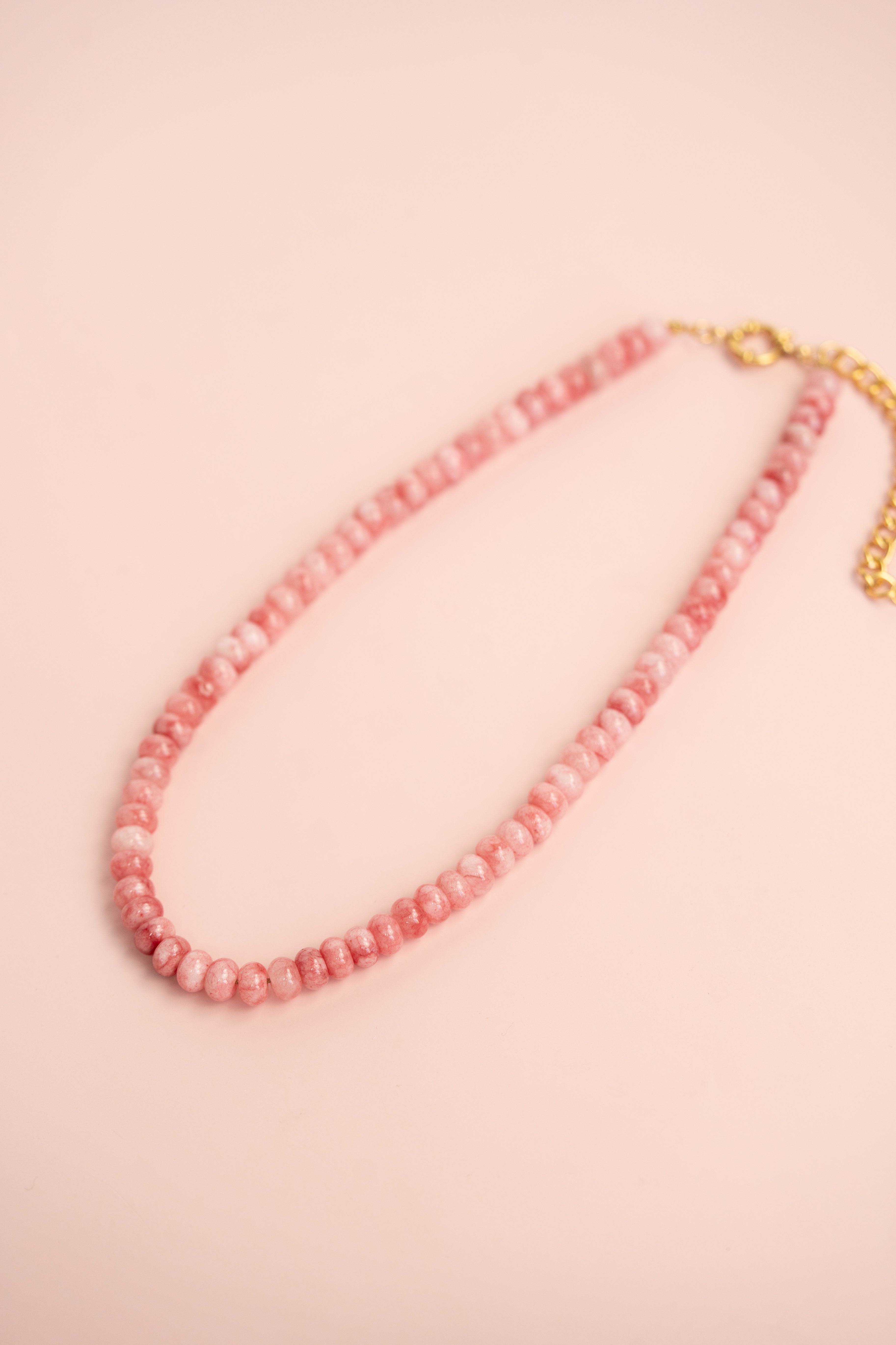 Pink Marble Gemstone Necklace