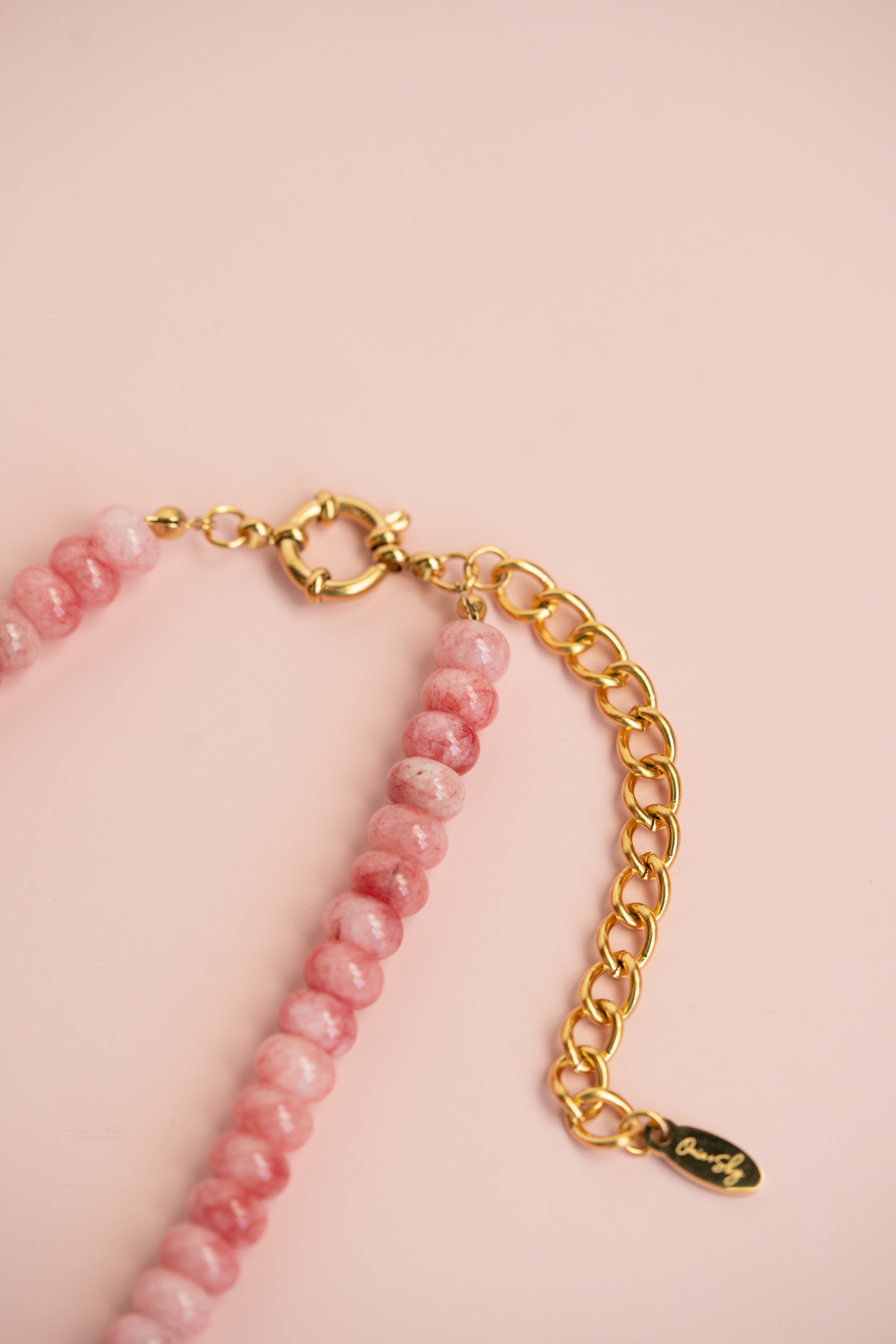 Pink Marble Gemstone Necklace