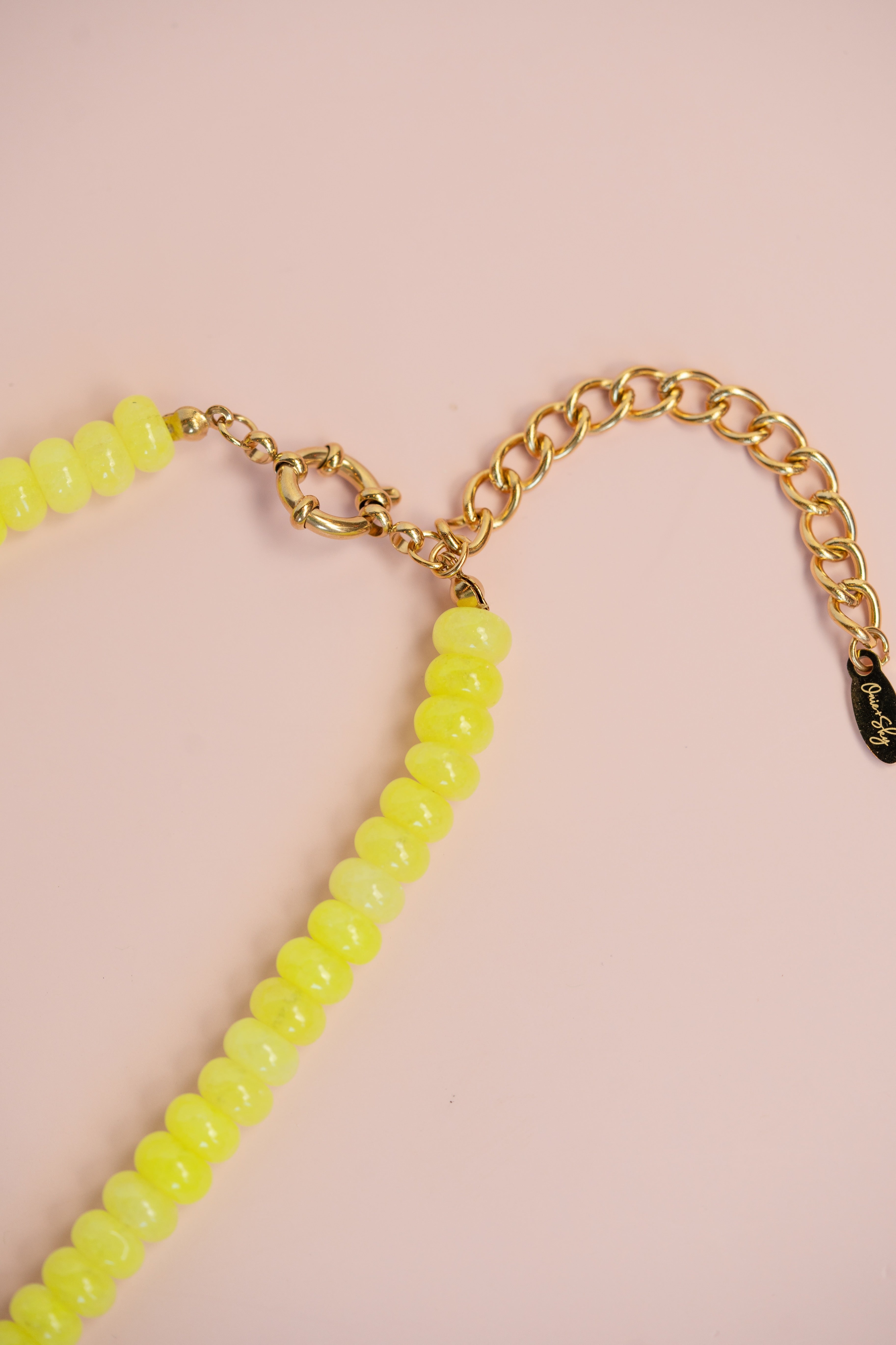 Neon Yellow Gemstone Necklace