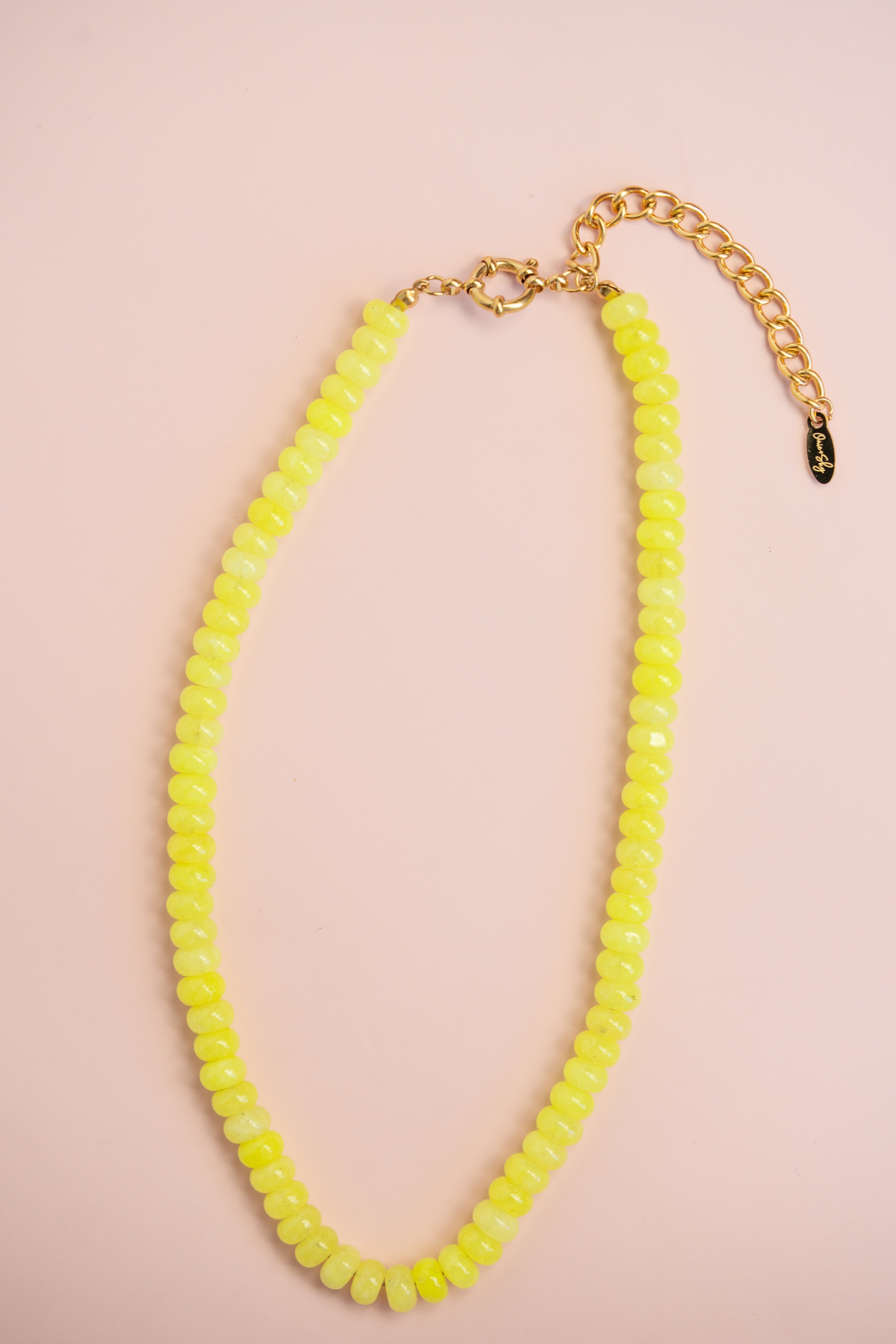 Neon Yellow Gemstone Necklace