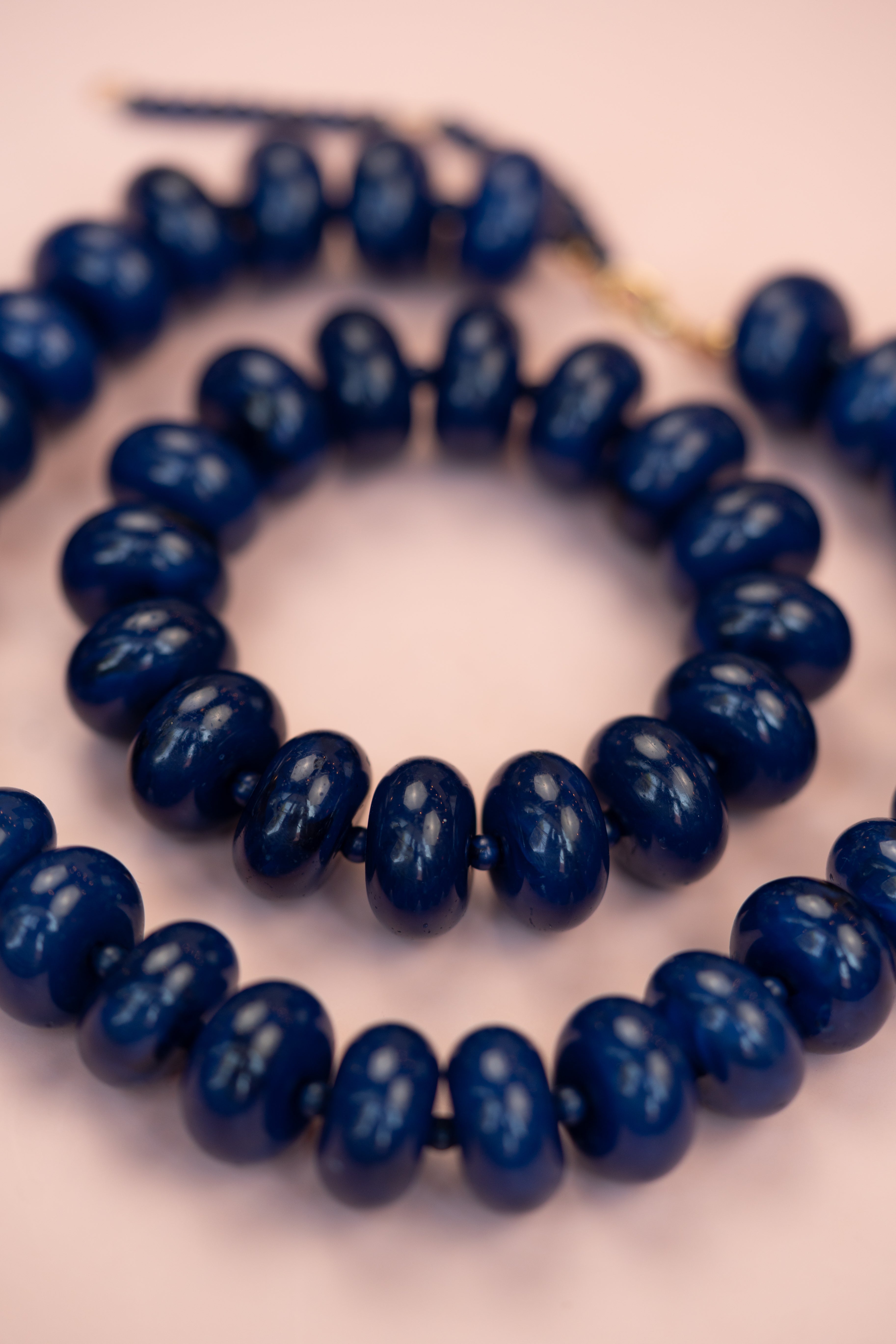 Navy Chunky Acrylic Bead Necklace