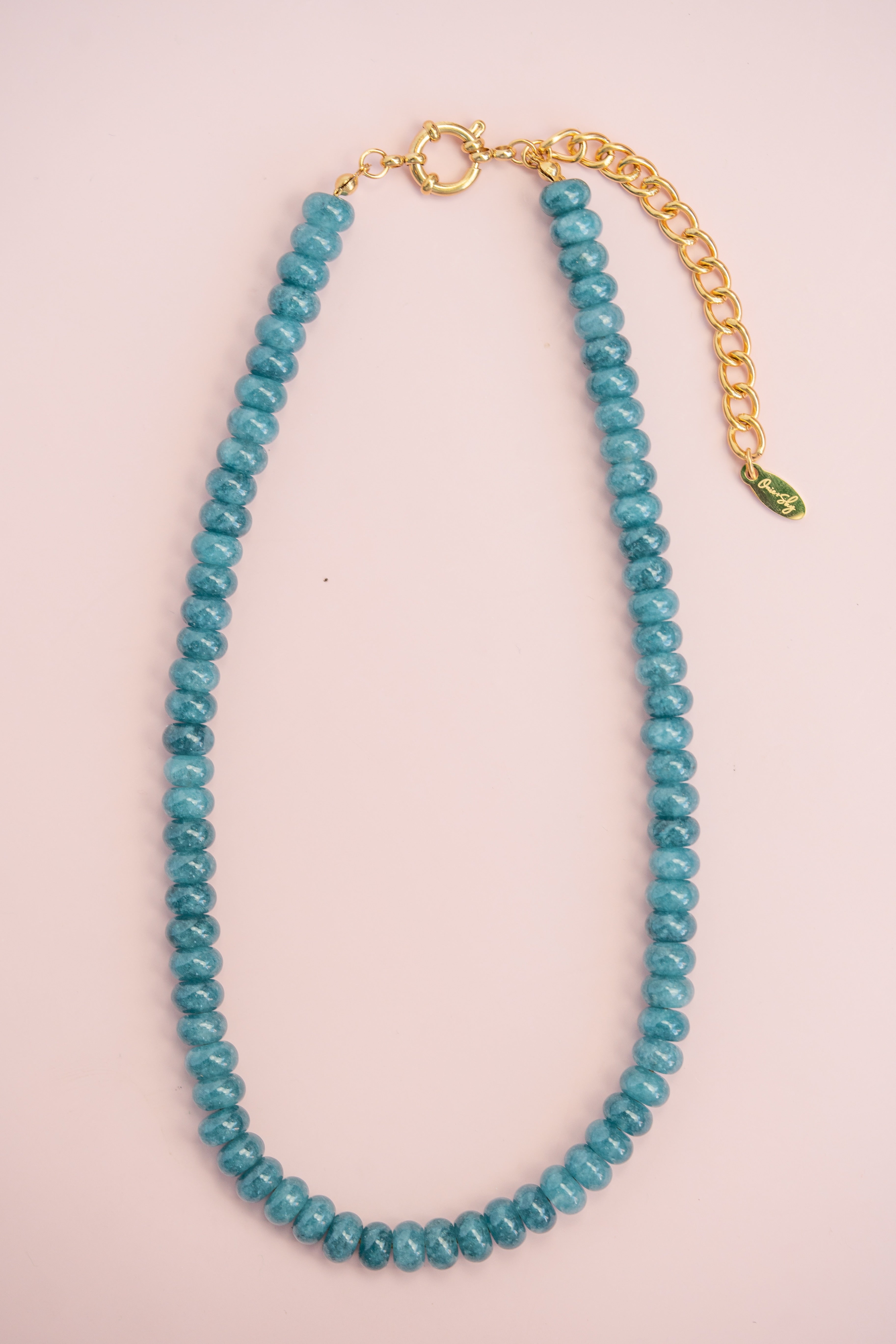 Dark Teal Gemstone Necklace