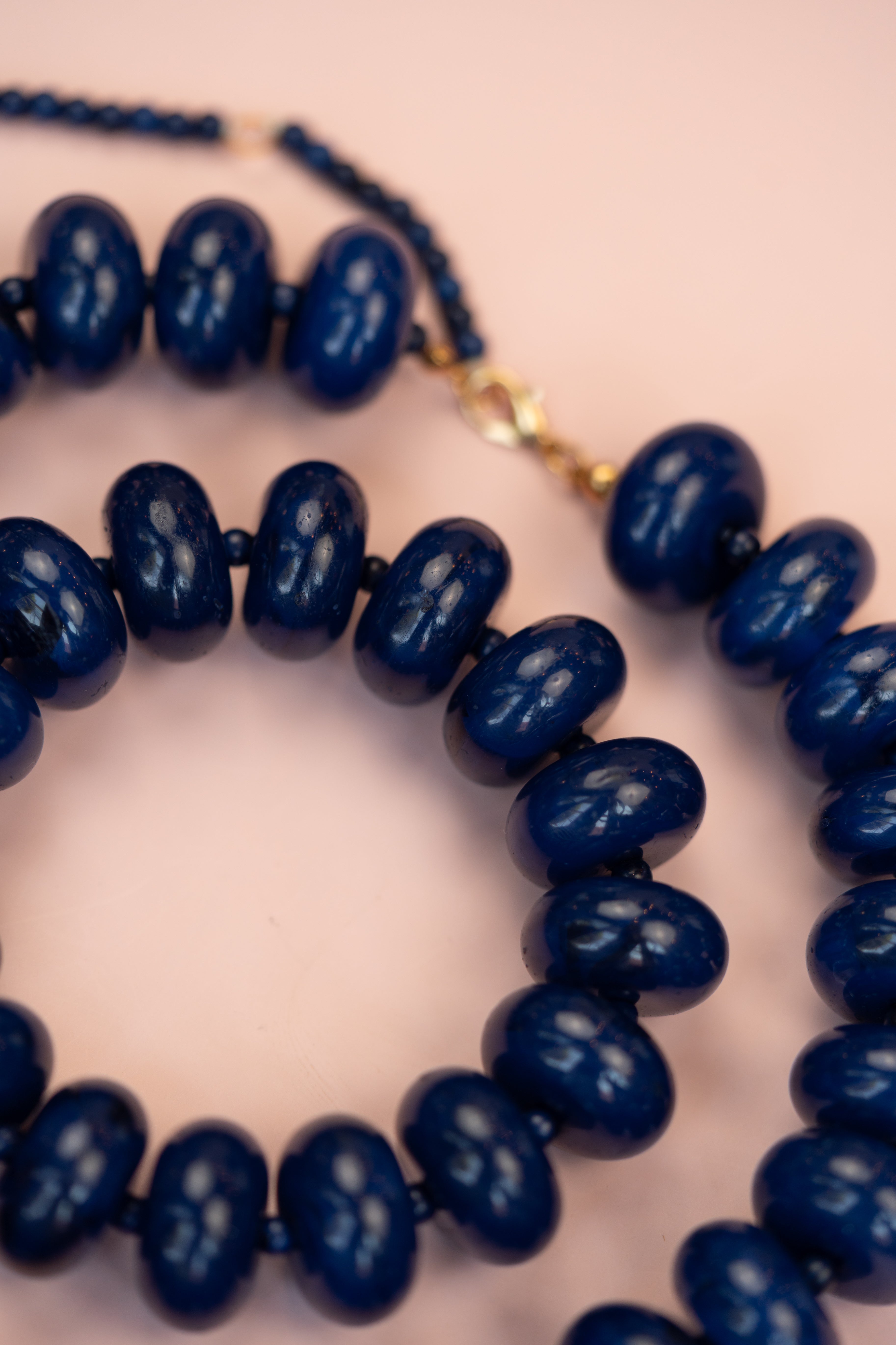 Navy Chunky Acrylic Bead Bracelet