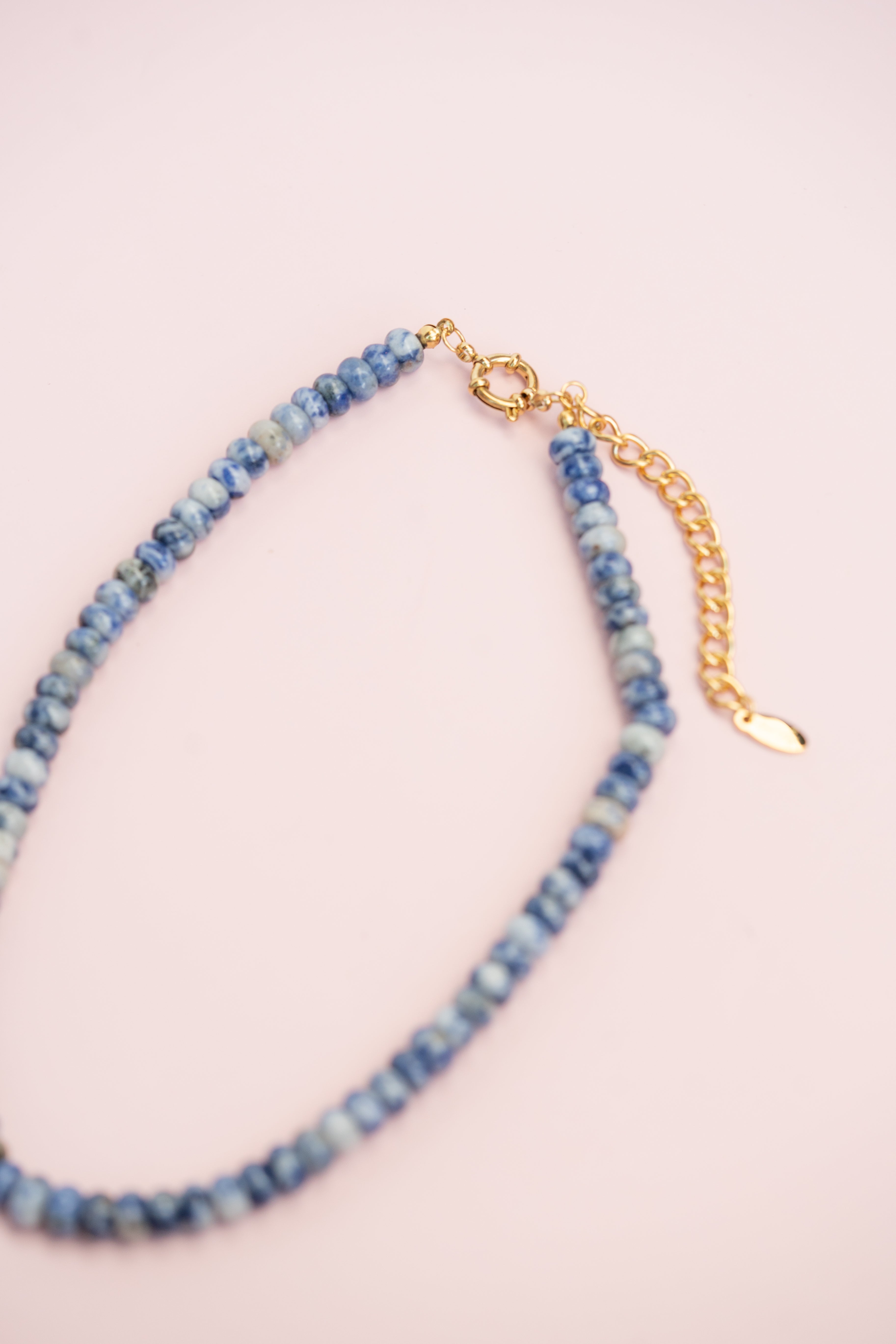 Blue Marble Gemstone Necklace